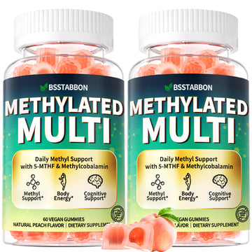 BSSTABBON Methylated Multivitamin for Women Men: Organic Iron Free Multivitamins Gummies plus 5-MTHF Active B12 P5P CoQ10 NAC TMG - Chewable Sugar Free Gummy for Energy Immune Overall Health(120Count) BSSTABBON Au supplements
