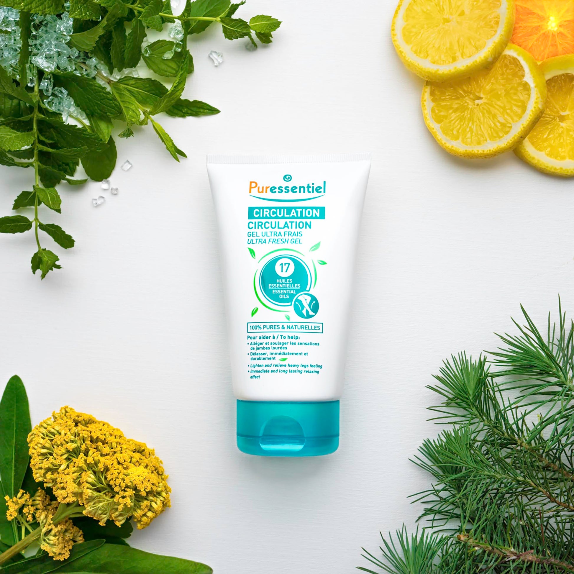 Puressentiel Soothing Gel for Tired Feet, Ankles, Legs - Aromatherapy Lotion with 17 Essential Oils for Body and Skin - Instant, Lasting Relief and Circulation - Natural and Alcohol Free - 4.22 oz Puressentiel Au supplements