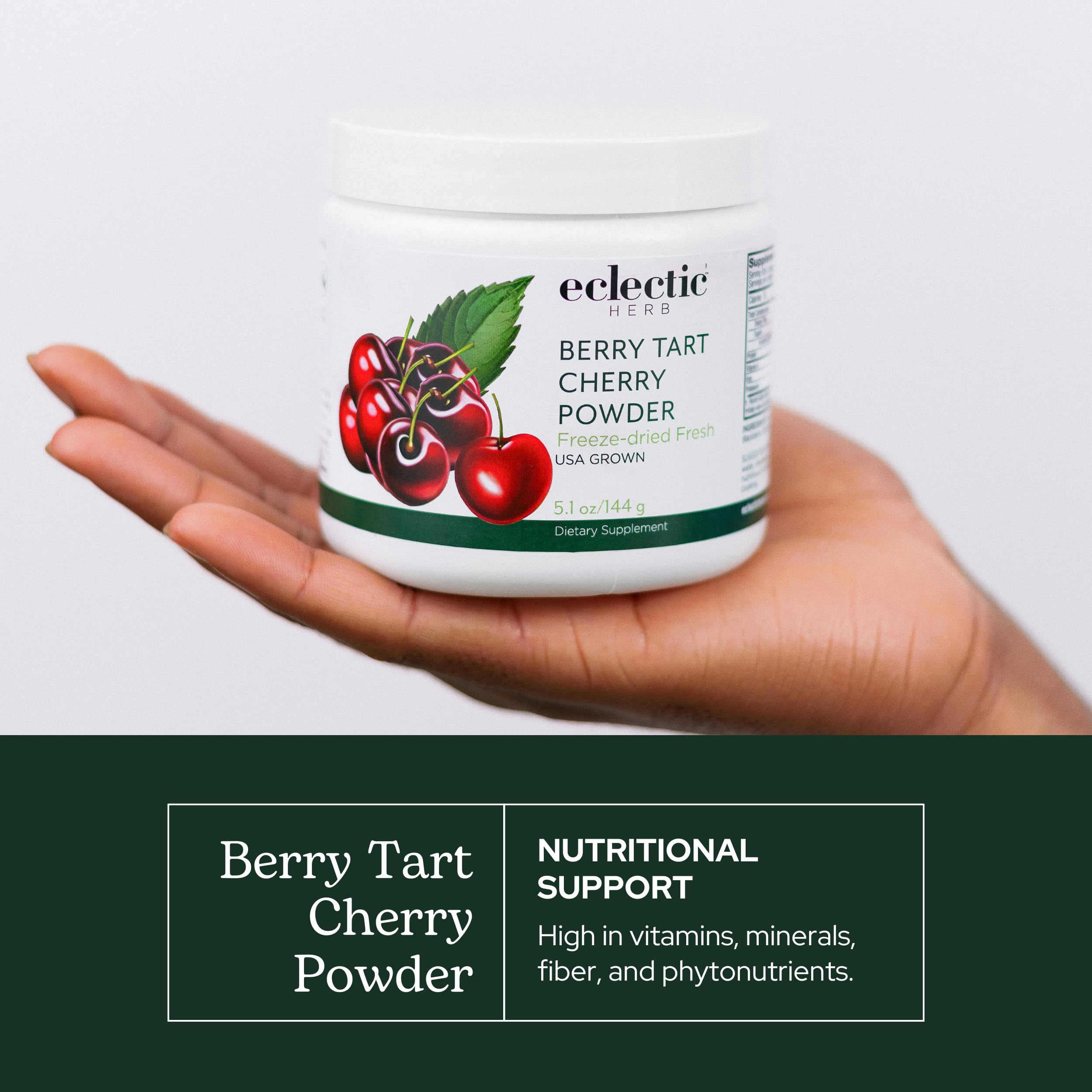 Eclectic Herb - Berry Tart Cherry Powder | Joint Support Supplement | Superfood Vitamin & Mineral Supplement | Freeze Dried, Vegan, Non-GMO, Gluten-Free (5.1 oz | 144 g) ECLECTIC INSTITUTE Au supplements