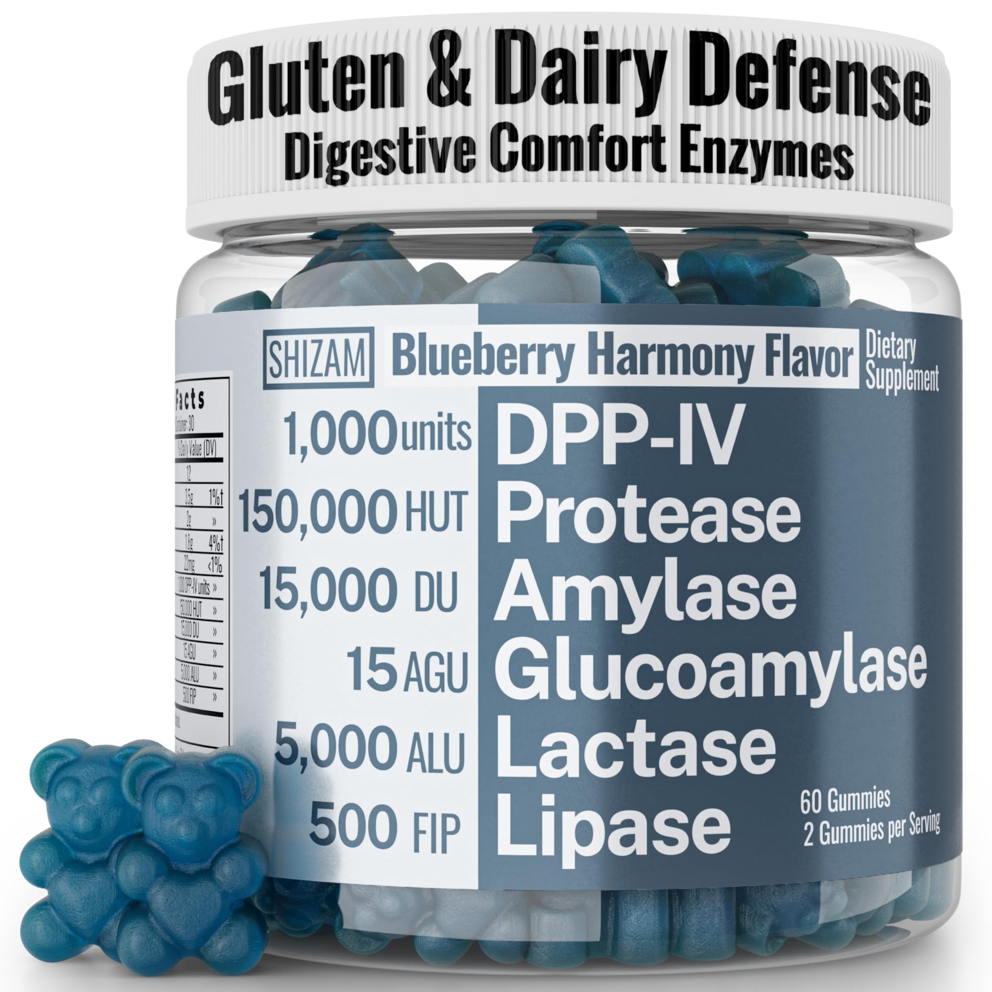 Gluten & Lactase Digestive Enzyme Gummies – Lactase Pancreatic Enzymes with DPP‑IV Lipase Gluco‑Amylase Lactase, Drops Chewables Capsules Pills Powder Supplement Alt, Pancreatic Support, for Kids SHIZAM Au supplements