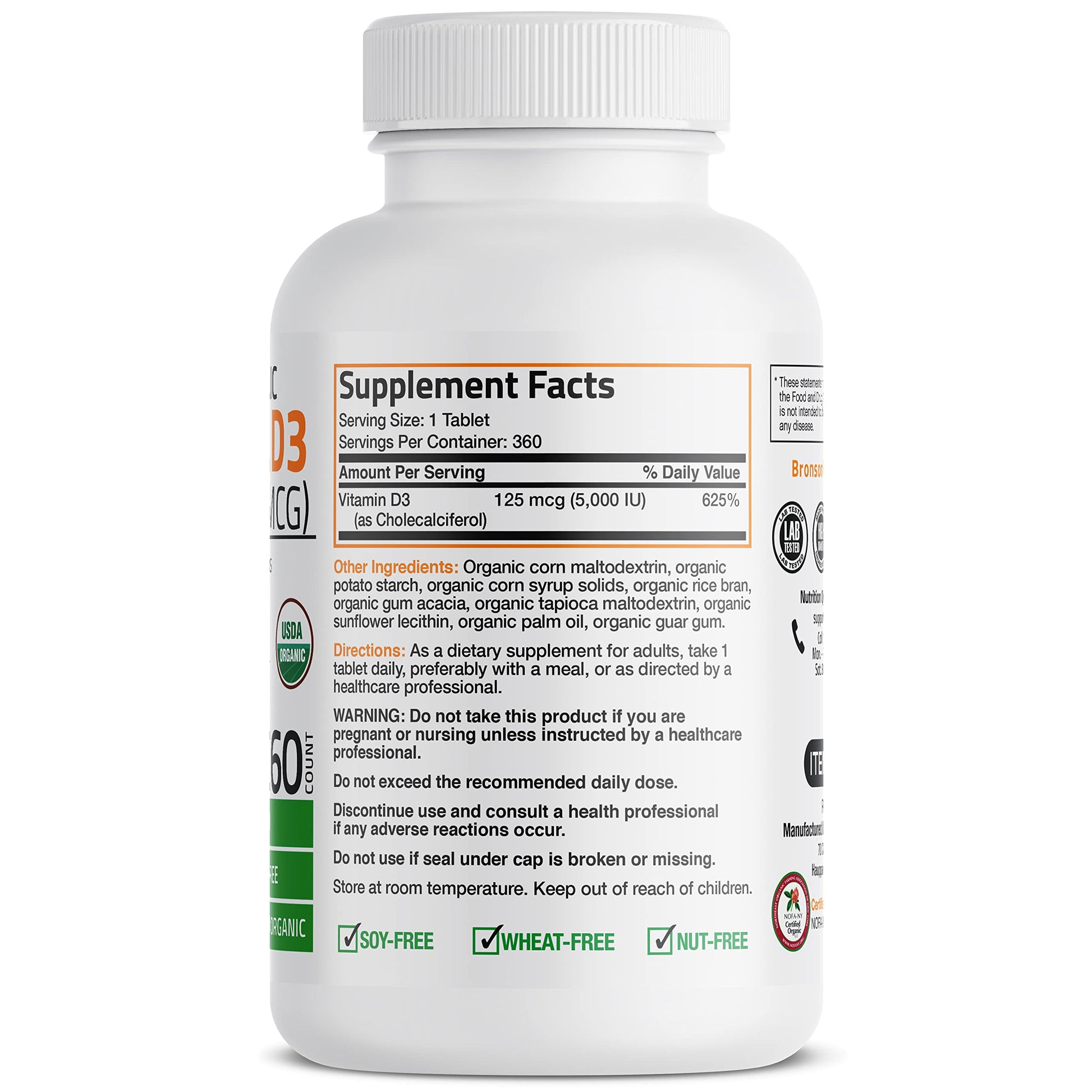 Bronson Vitamin D3 5,000 IU (1 Year Supply) for Immune Support, Healthy Muscle Bronson Au supplements