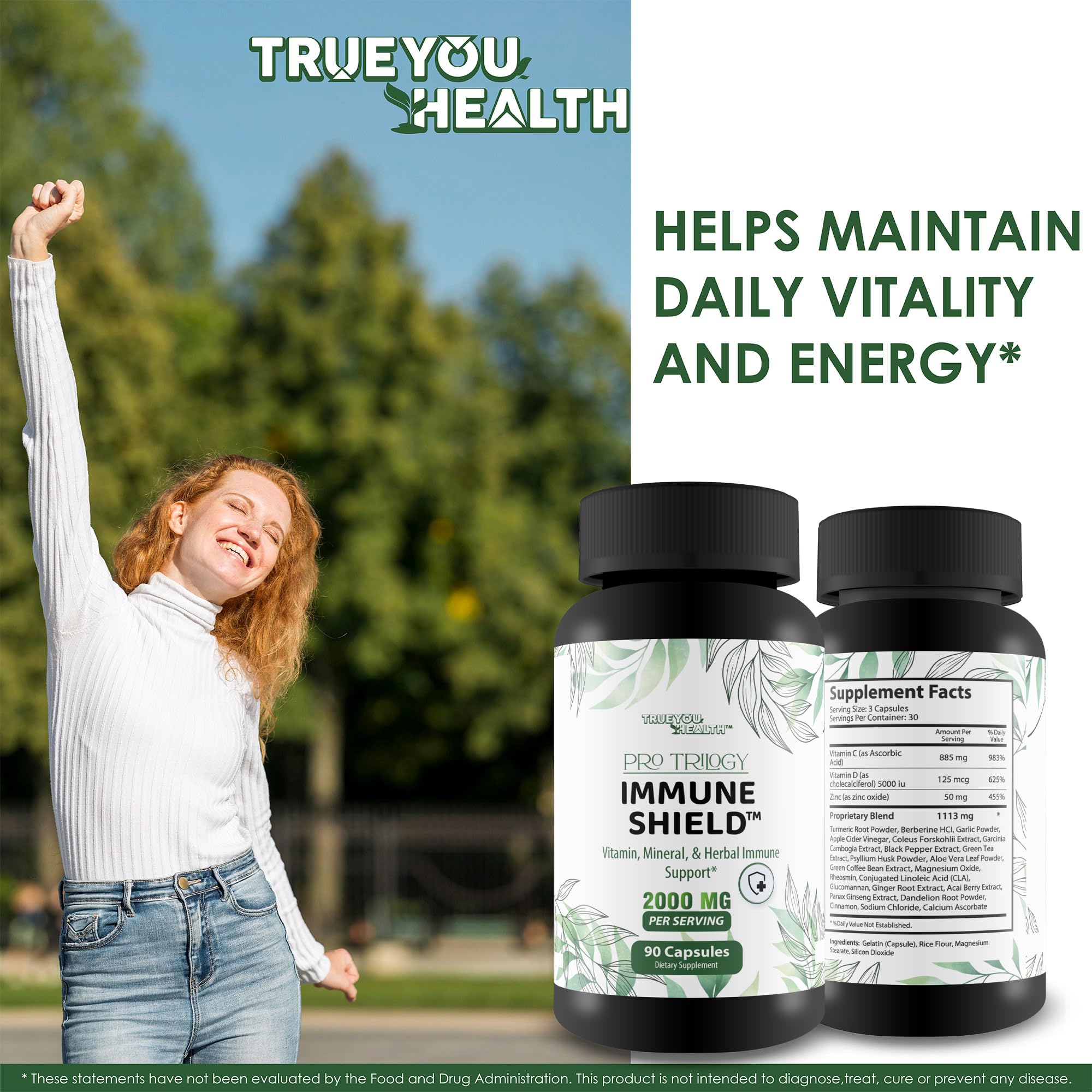 Pro Trilogy Immune Shield - Our Best Immune Support Supplement - Immune Support Capsules - Immune Boost Pills - Our Best Immune Pills Nature Vitamin D Zinc C Best Immune Support Vitamins True You Health Au supplements