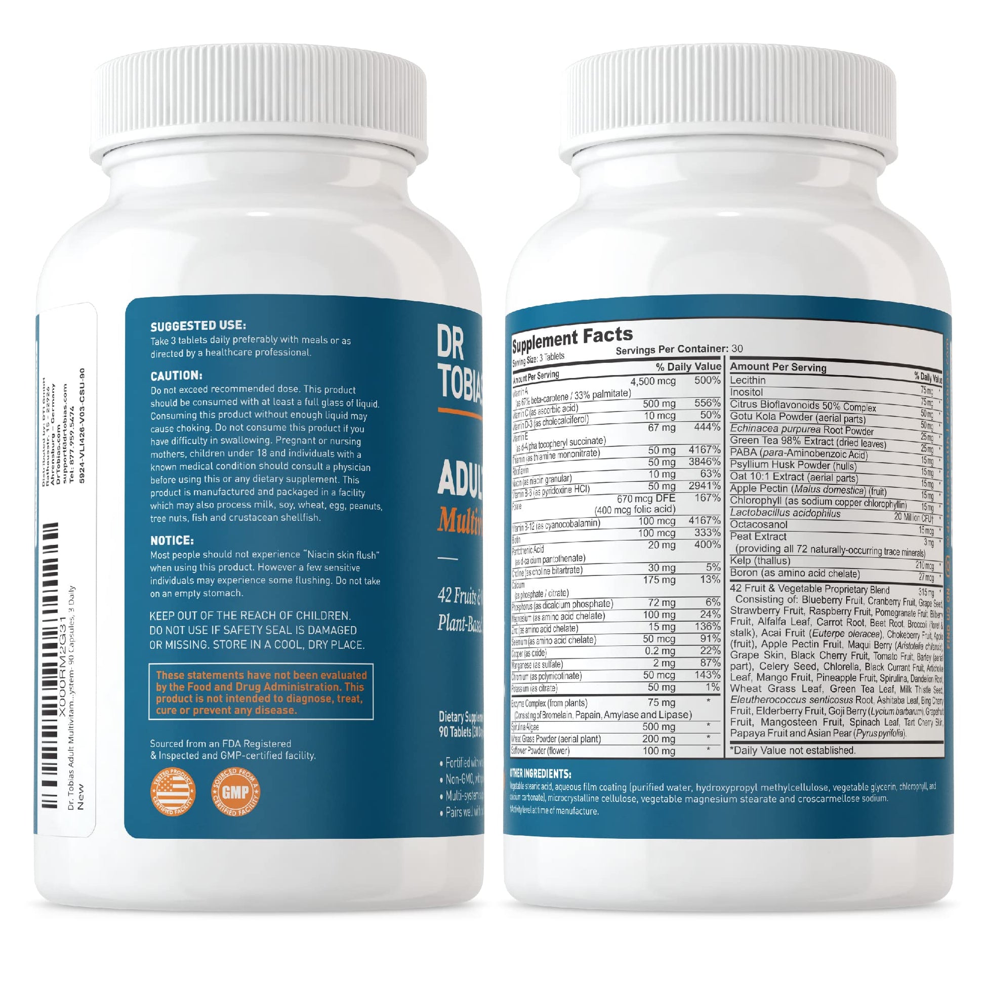 Dr. Tobias Adult Multivitamin for Women & Men, Energy & Immune Support from 42 Fruits Dr. Tobias Au supplements