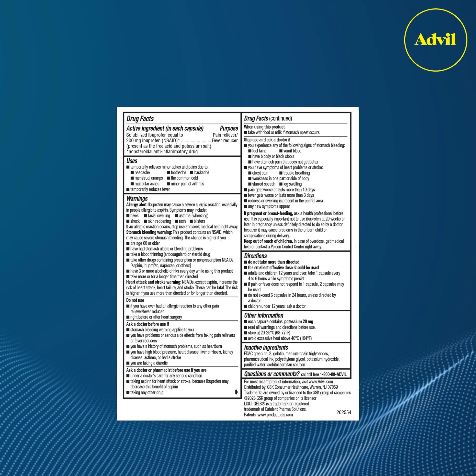 Advil Liqui-Gels Minis Pain Reliever and Fever Reducer, Pain Medicine for Adults with Ibuprofen 200mg for Pain Relief - 160 Liquid Filled Capsules Advil Au supplements