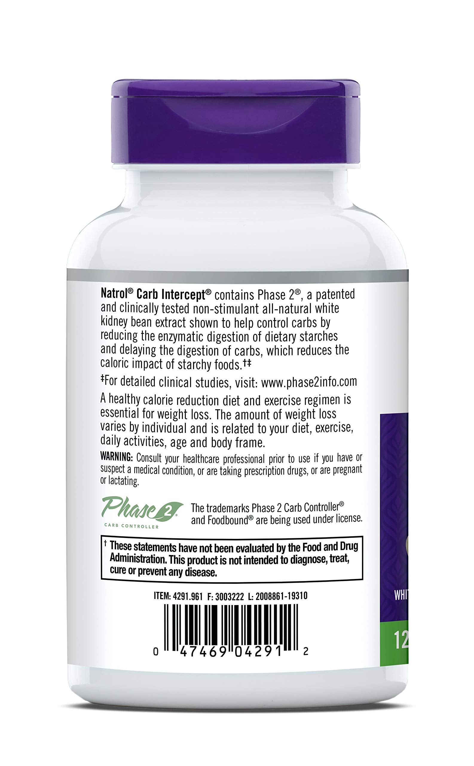 Natrol Carb Intercept Capsules with White Kidney Bean Extract - Controls Carbs, Metabolize Natrol Au supplements