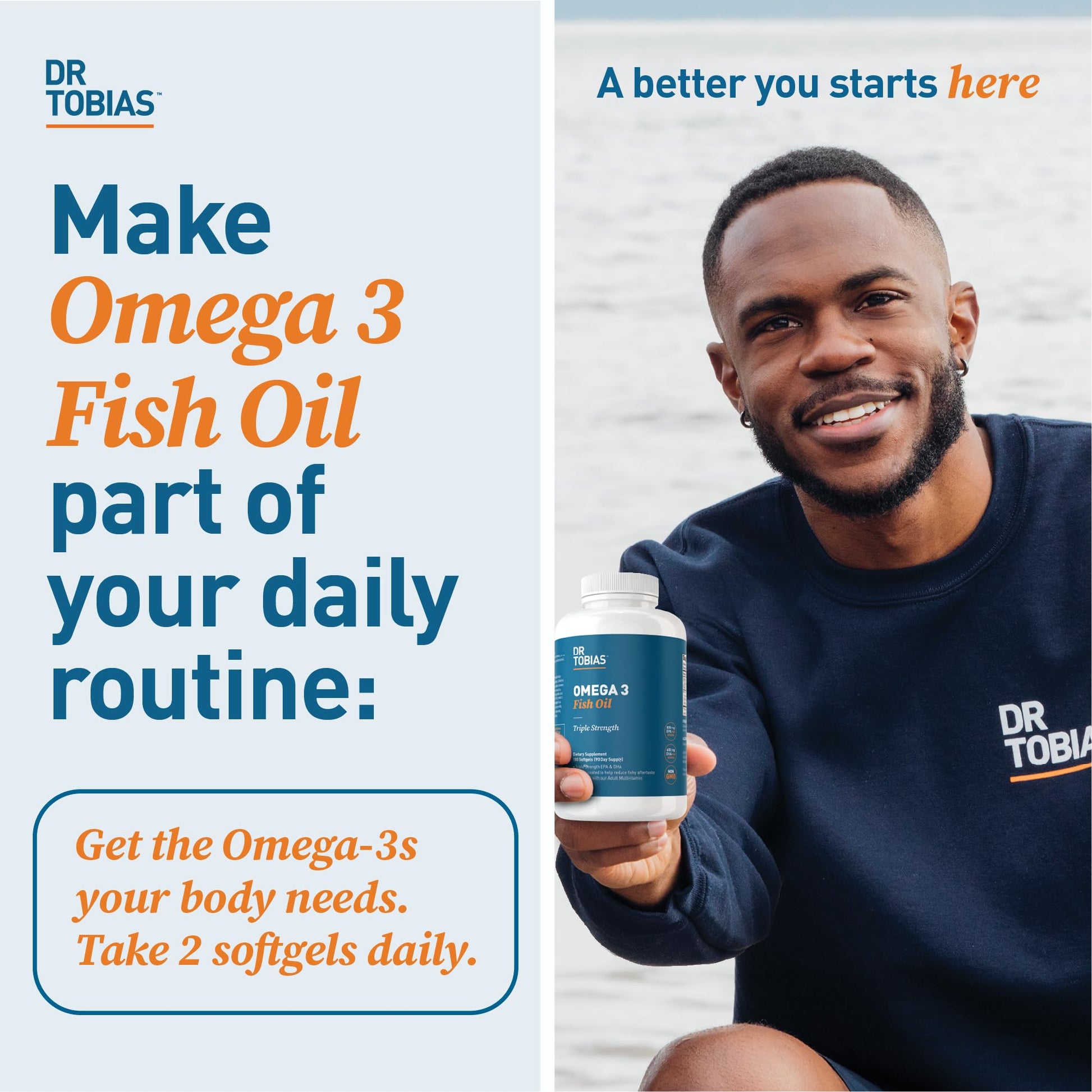 Dr. Tobias Omega 3 Fish Oil, 800 mg EPA 600 mg DHA Omega 3 Supplement for Heart Dr. Tobias Au supplements