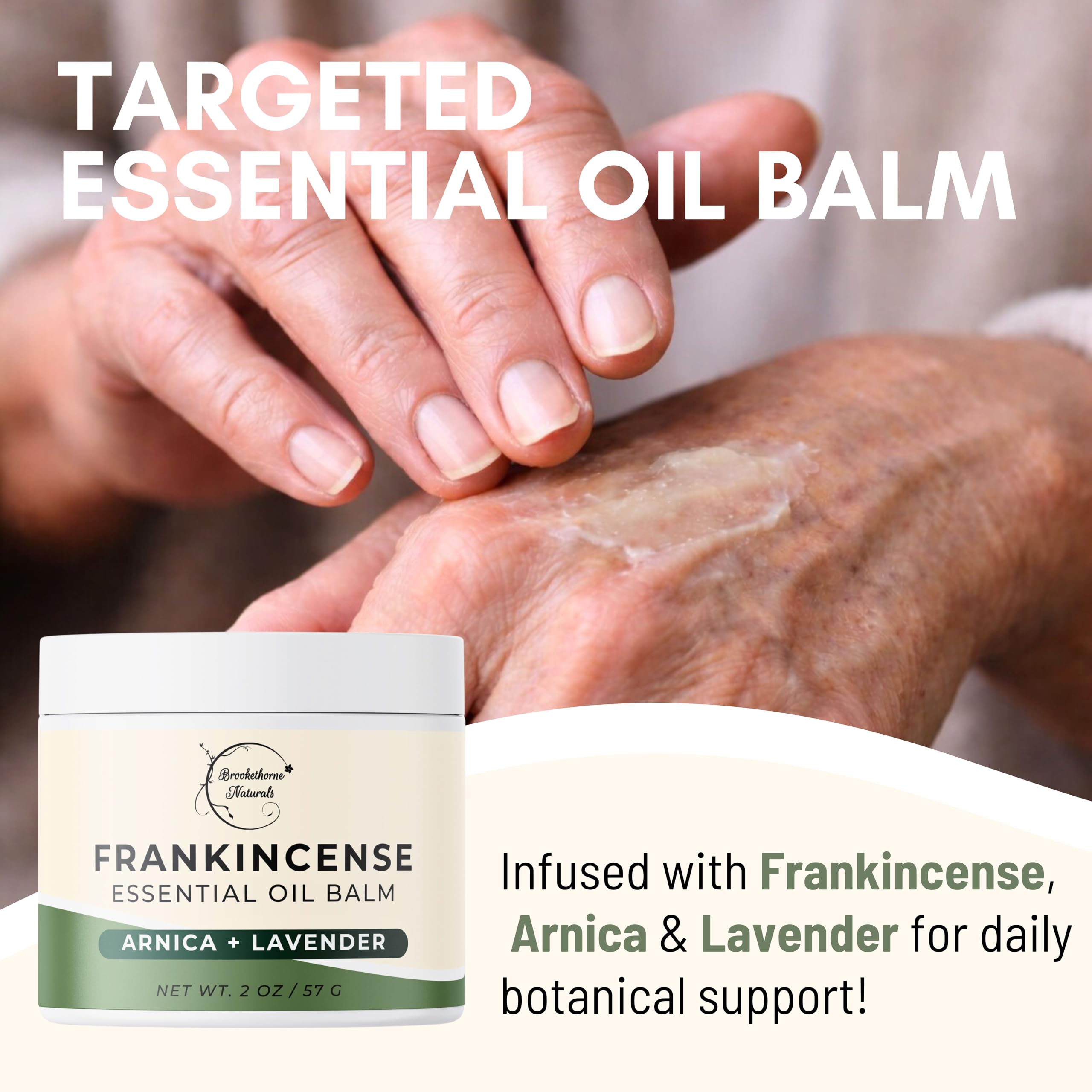 Brookethorne Naturals Frankincense Balm | Frankincense Essential Oil Balm for Skin Hydration | Soothing Muscle & Joint Support | Boswellia Extract, Arnica Montana, Castor Oil & Lavender 2oz Brookethorne Naturals Au supplements