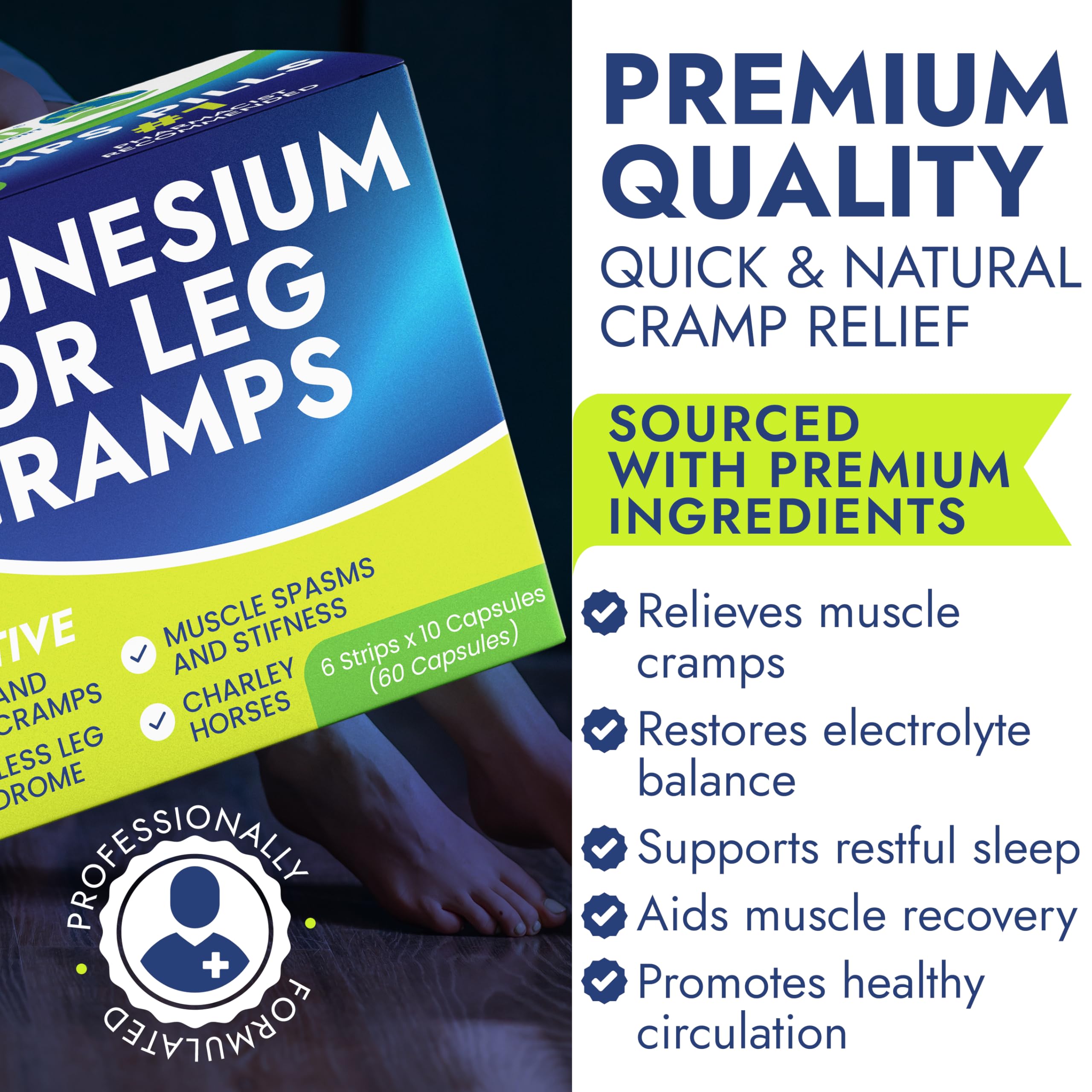 Leg Cramp Relief Pills | Pain Relief for Muscle Spasms, Soreness, & Foot and Calf Cramps | Homeopathic Medicine for Restless Legs Syndrome Relief (30 Pills) Terramed Just Think Comfort Au supplements