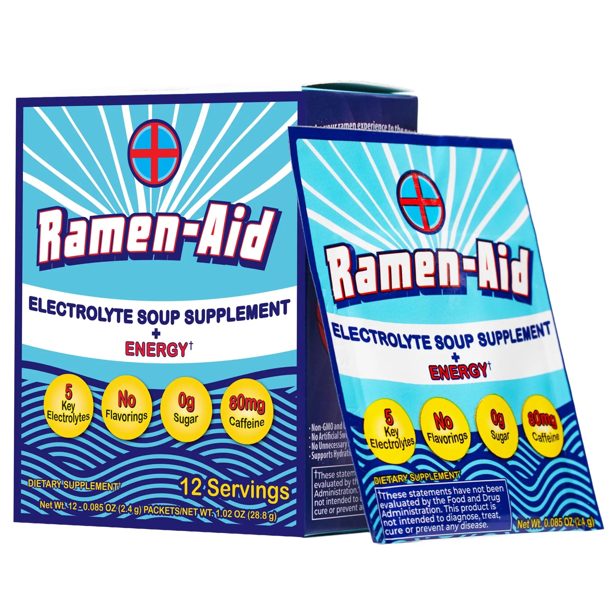 Ramen-Aid Electrolyte Soup Supplement with Energy, 80mg Caffeine, Sodium-Free, Sugar-Free, 12 Packets Ramen-Aid Au supplements