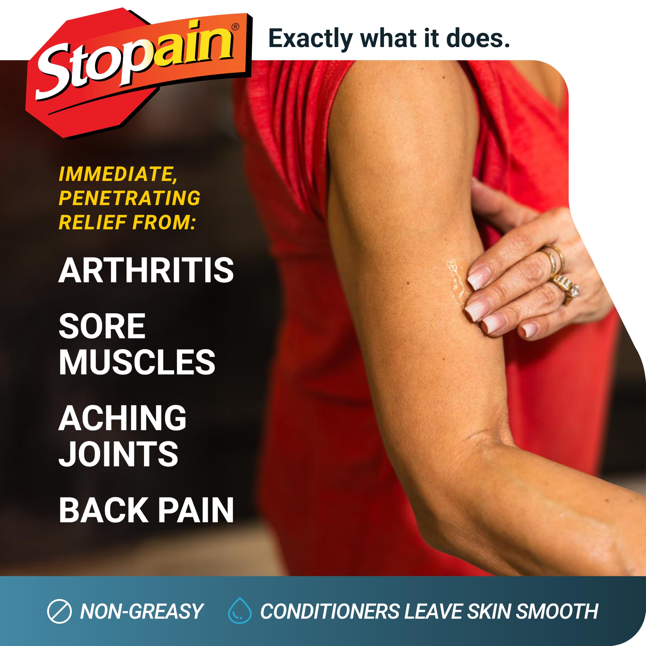 Stopain Pain Relief Gel 32oz, USA Made, Max Strength Fast Acting with Menthol, MSM, Glucosamine for Joint Pain, Back Pain, Arthritis, Knee, Neck Pain, HSA FSA Approved OTC Topical Analgesic Product Stopain Au supplements