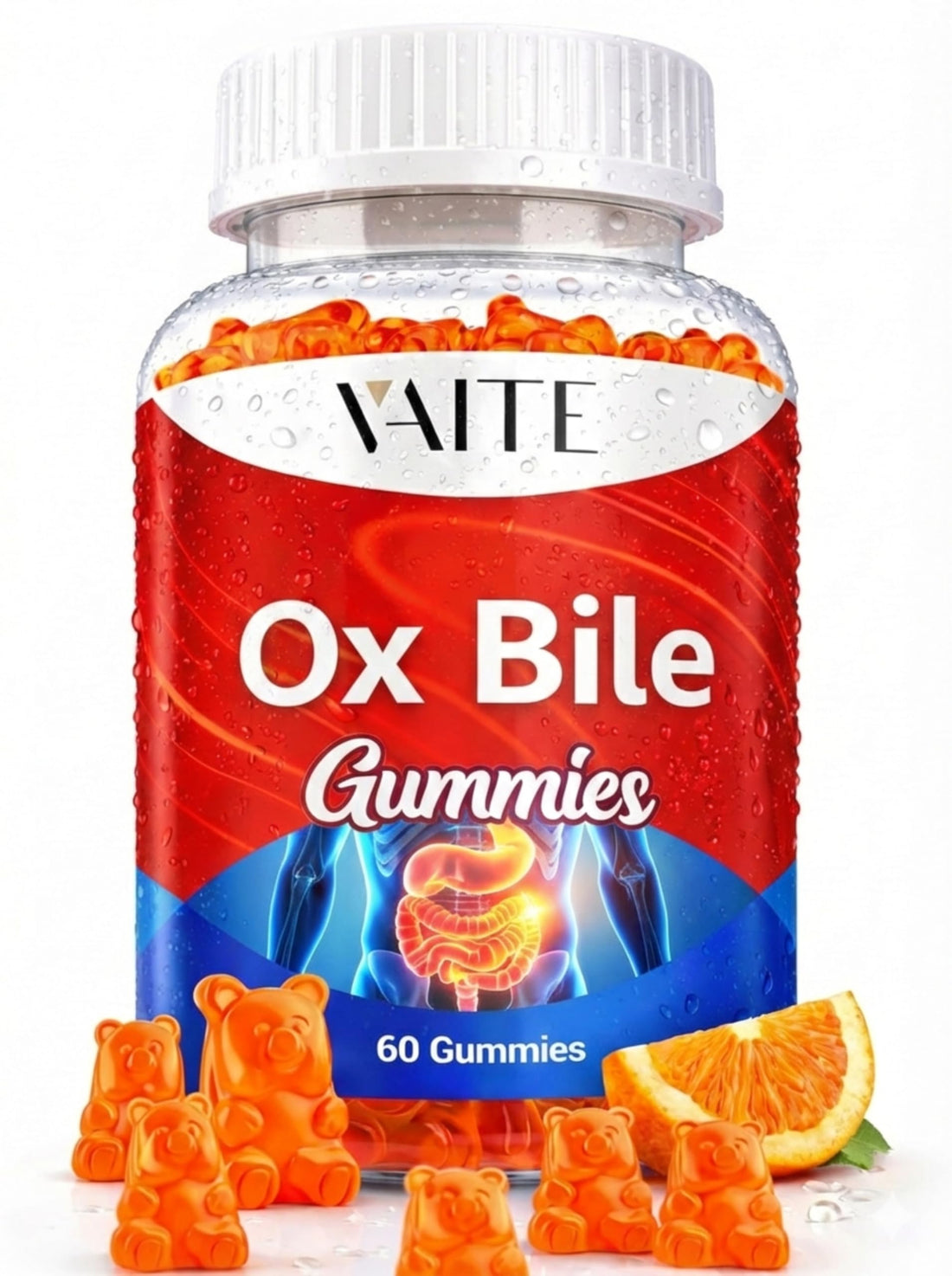 VAITE Ox Bile Gummies – 500mg Digestive Support for Gallbladder & Gut Health – Non-GMO, Sugar-Free Supplement – Helps Nutrient Absorption & Bile Flow – 60 Easy-to-Chew Bile Acid Chewables VAITE Au supplements