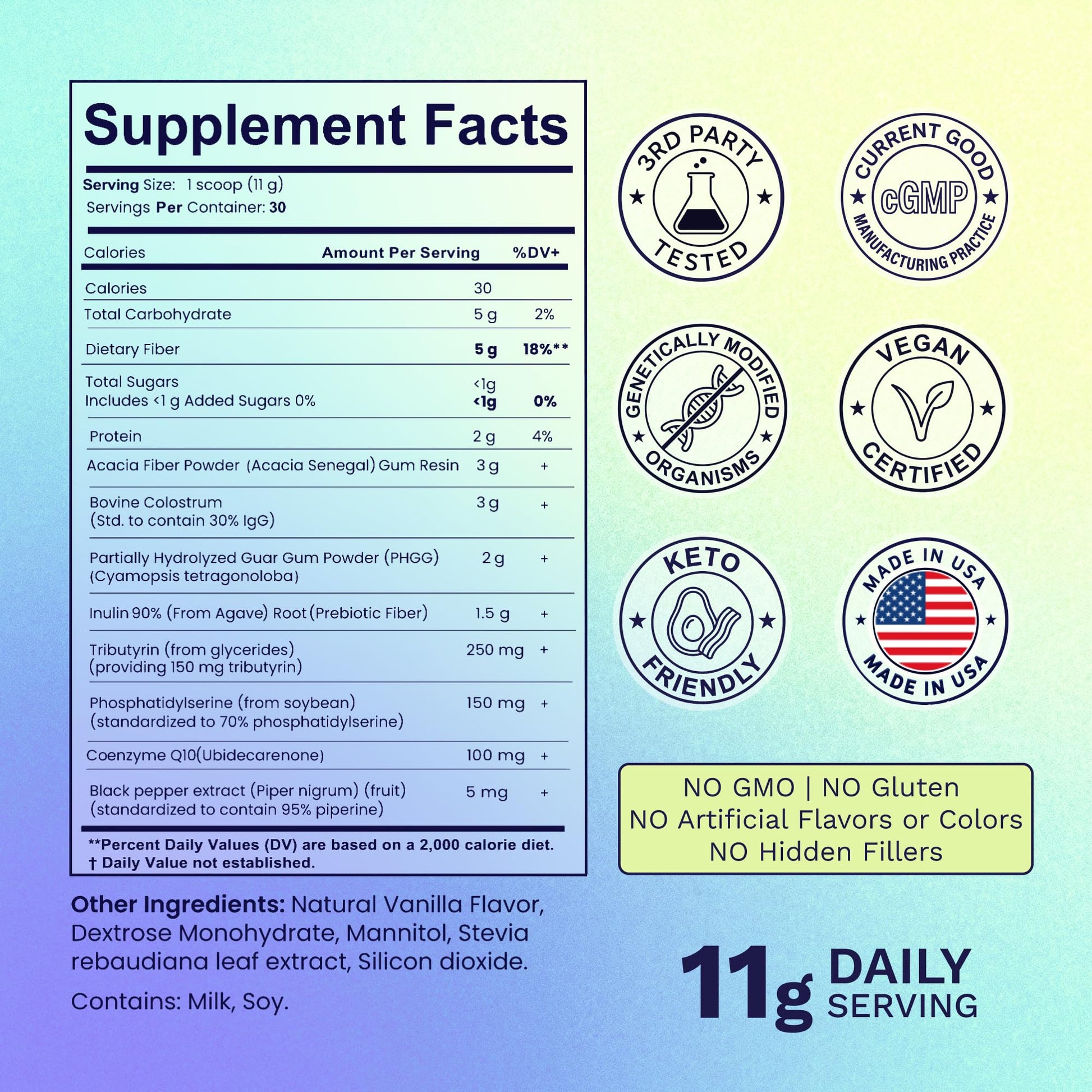 Elevex Labs Gut Health Supplement Powder – Digestive Health Formula with Colostrum, Tributyrin & PHGG Prebiotics for Gut Health, Gut Lining, Gut-Brain & Bloating Relief for Women & Men – 30 Servings Elevex Labs Au supplements