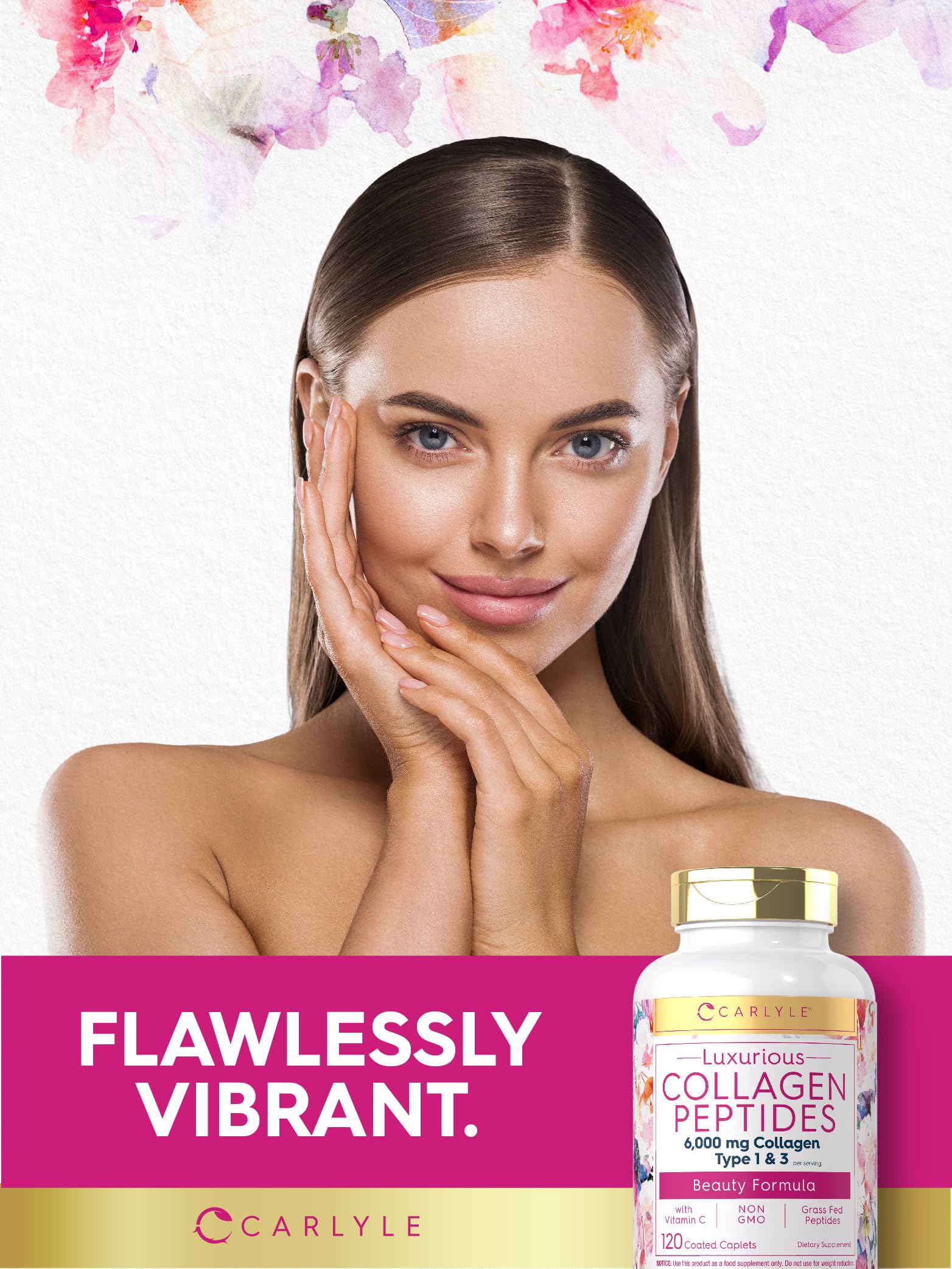Carlyle Collagen with Vitamin C | 6000mg | 120 Caplets | Multi Collagen Peptide Pills Carlyle Au supplements