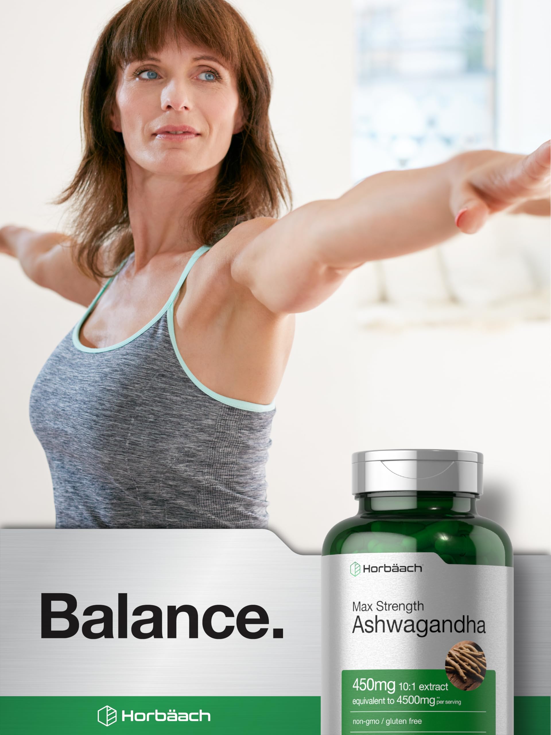 Horbäach Ashwagandha Supplement | Max Strength | 120 Capsules | Non-GMO, Gluten Free Horbäach Au supplements