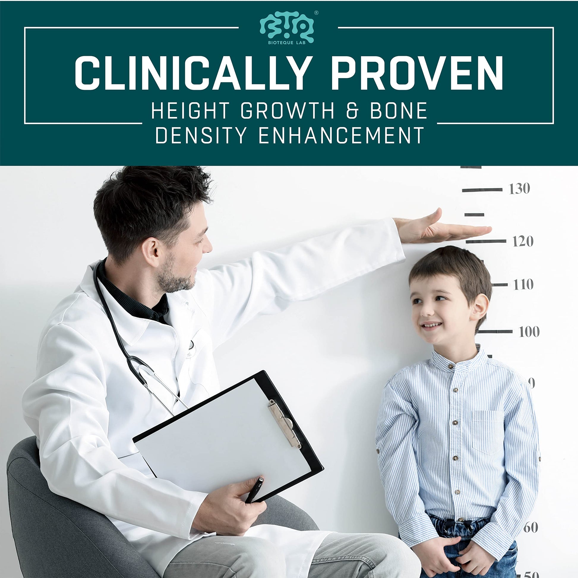 BIOTEQUELAB Height Growth Maximizer, Calcium, Vitamin D3 and Zinc Blend Pills, Bone Growth Supplement for Kids and Teens, Bone Strength, Density Support, GMO-Free, Gluten-Free, Made in USA, 60 Caps BTQ BIOTEQUE LAB Au supplements