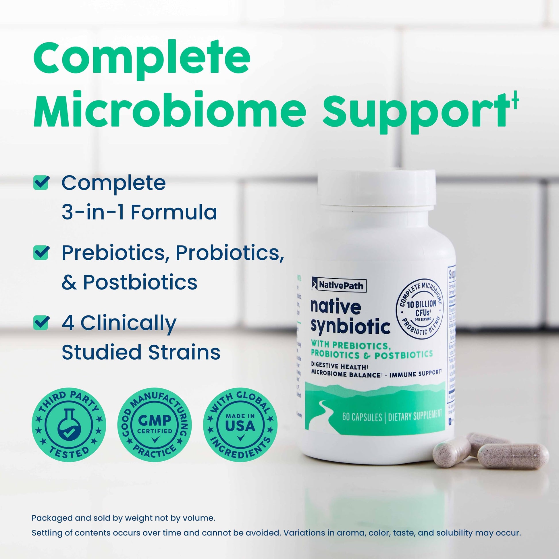 NativePath Complete Synbiotic - Pre, Pro & Postbiotic 3-in-1 for Gut Health & Digestive Support - 10 Billion CFU, 30 Servings NativePath Au supplements