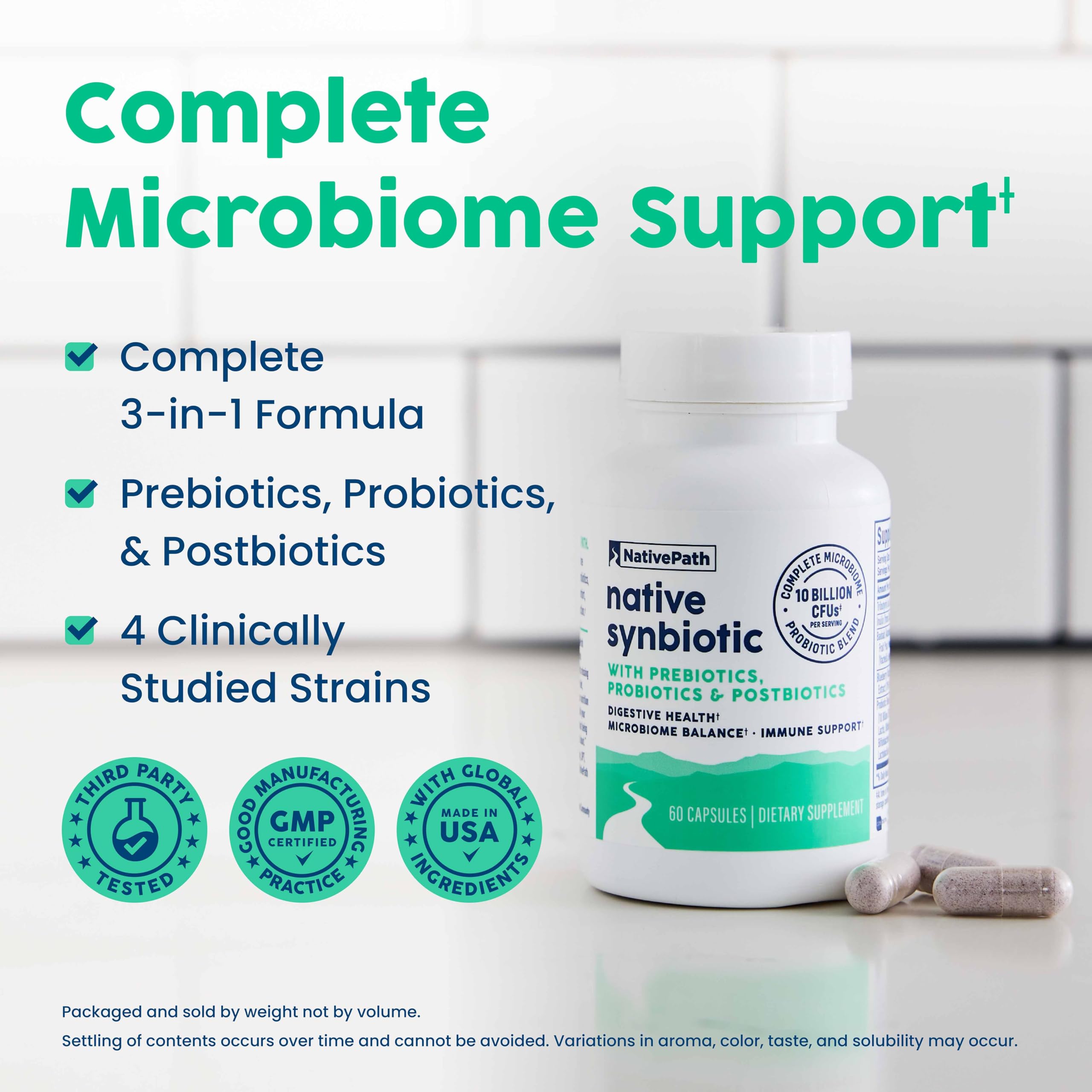 NativePath Complete Synbiotic - Pre, Pro & Postbiotic 3-in-1 for Gut Health & Digestive Support - 10 Billion CFU, 30 Servings NativePath Au supplements