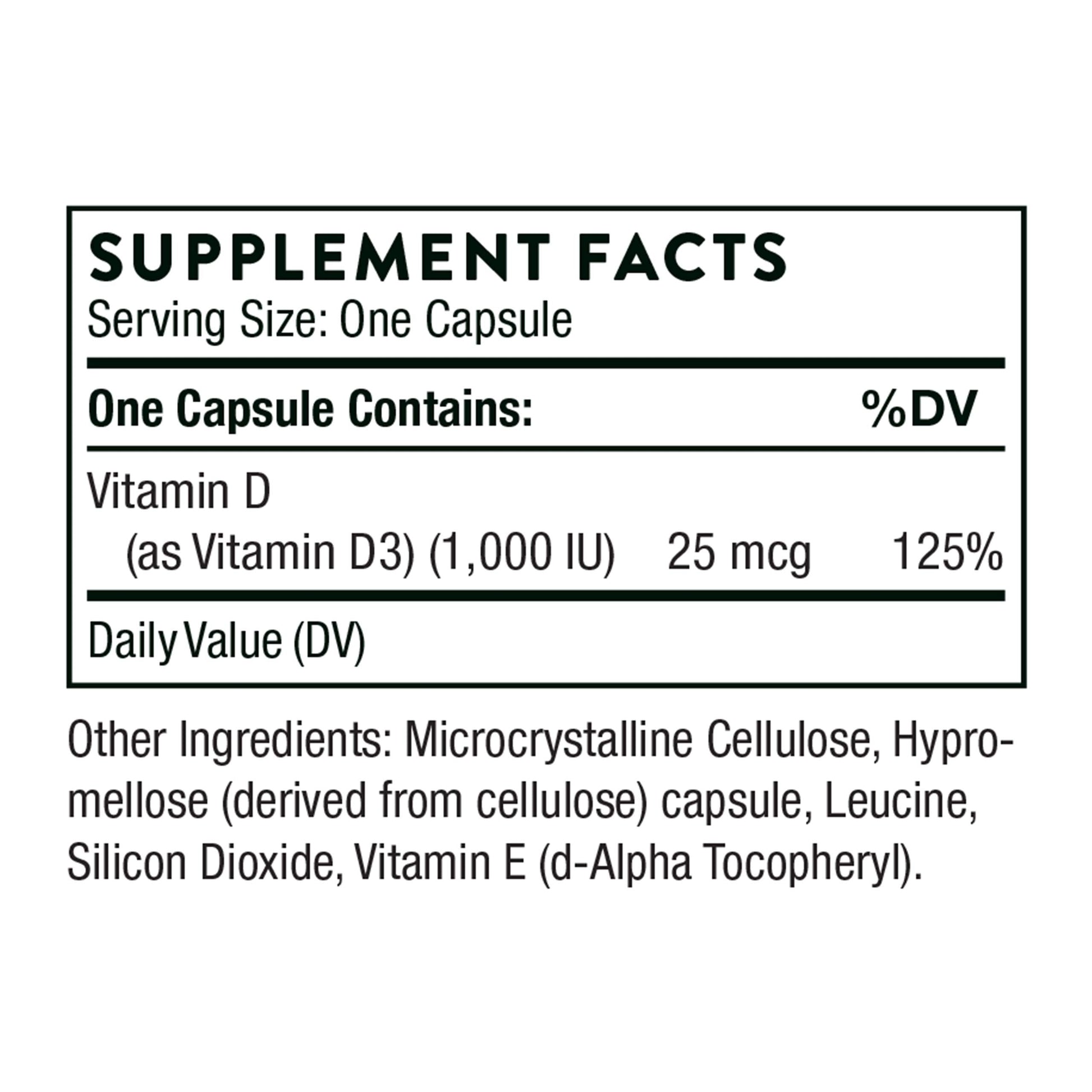 THORNE Vitamin D-1000 - Vitamin D3 Supplement - 1,000 IU - Support Healthy Bones THORNE Au supplements