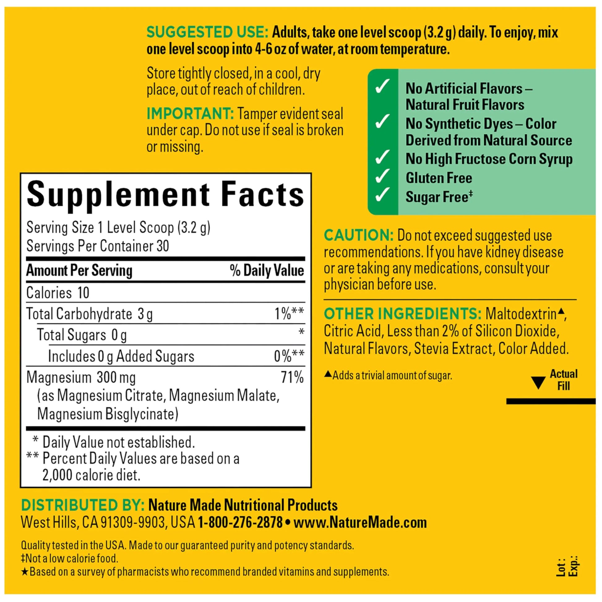 Nature Made High Absorption Magnesium Complex Drink Mix Powder, Magnesium Citrate, Glycinate & Malate 3-in-1 Blend, Pink Lemonade Flavor, 96 g, 30 Day Supply Nature Made Au supplements