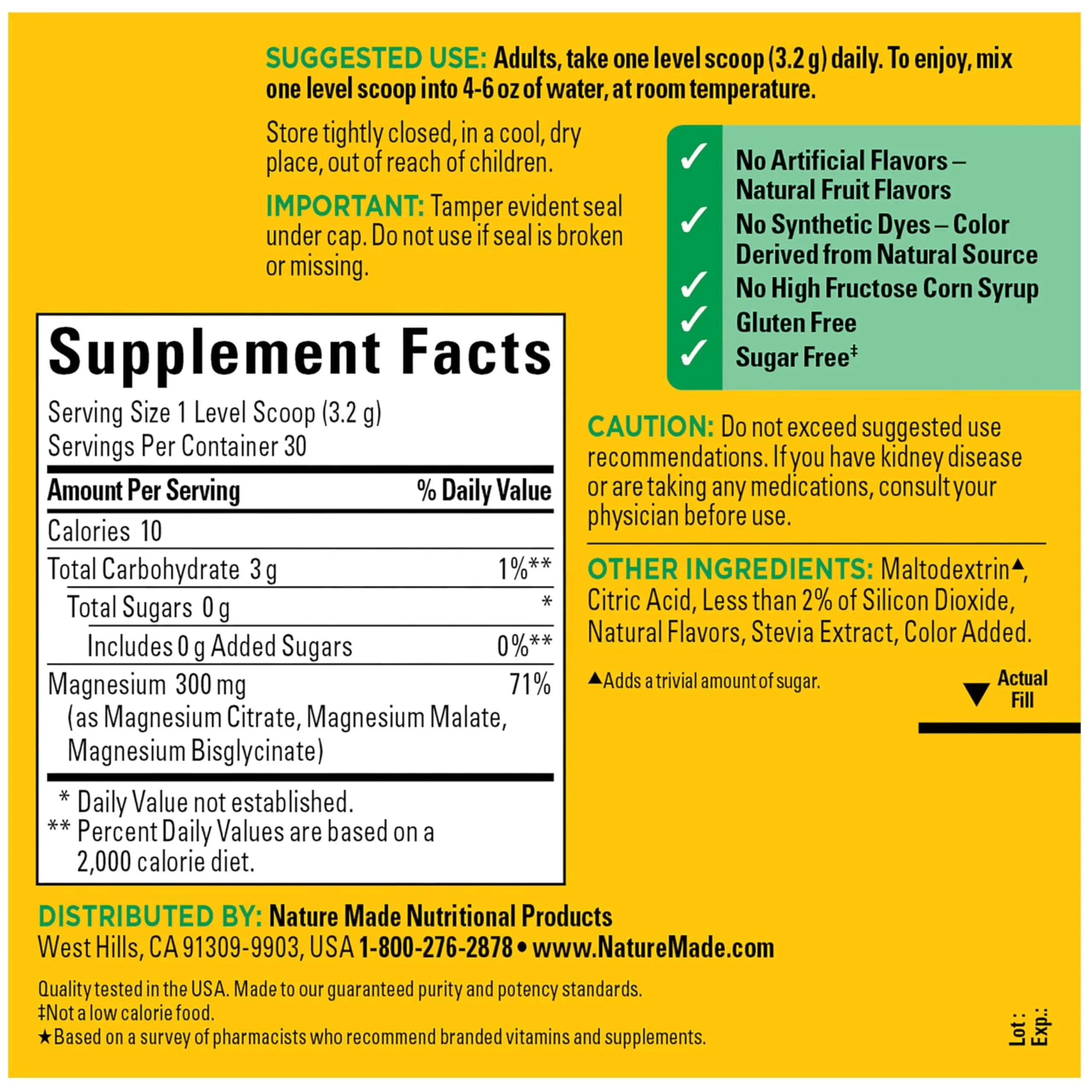 Nature Made High Absorption Magnesium Complex Drink Mix Powder, Magnesium Citrate, Glycinate & Malate 3-in-1 Blend, Pink Lemonade Flavor, 96 g, 30 Day Supply Nature Made Au supplements