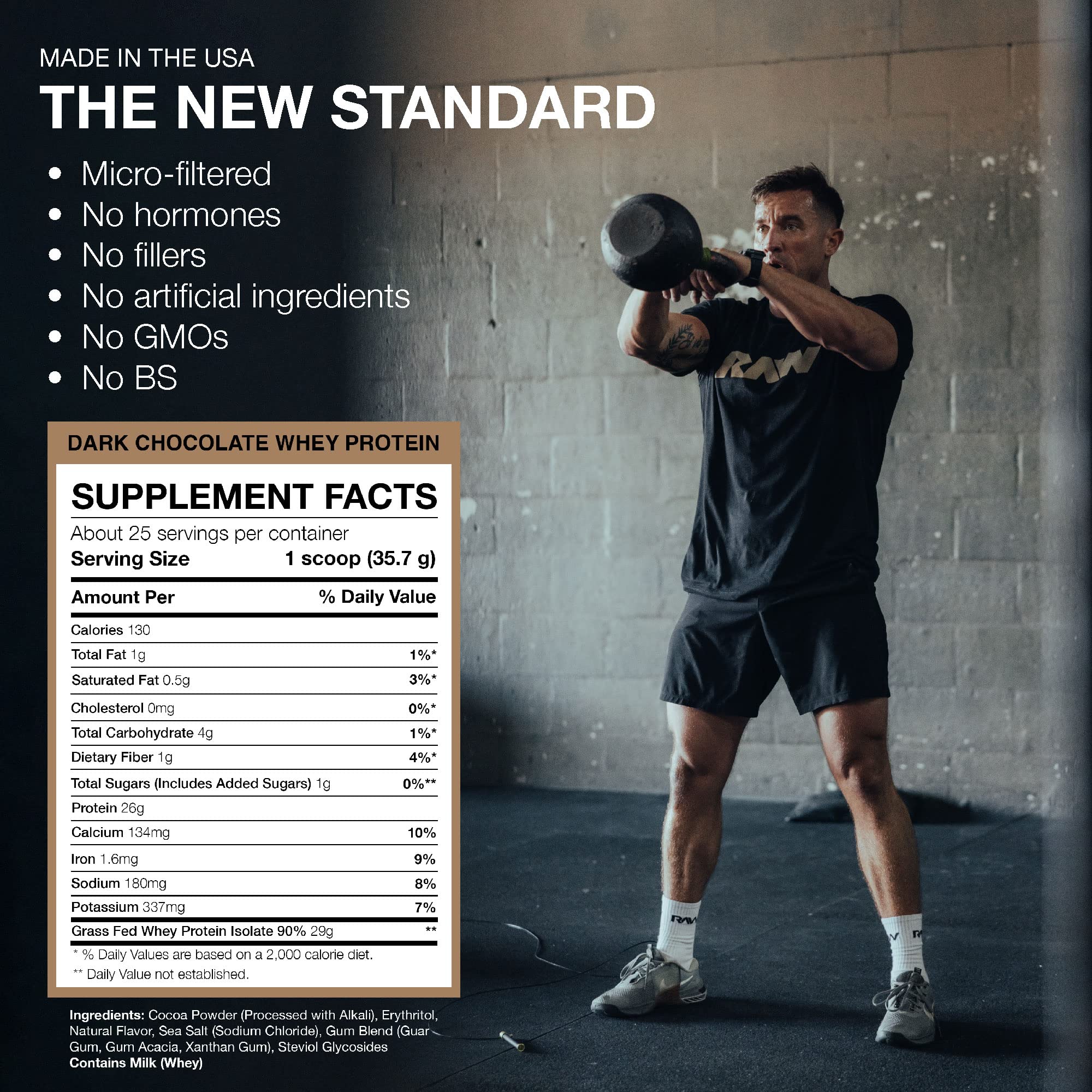 RAW Whey Isolate Protein Powder, Dark Chocolate - 100% Grass-Fed Sports Nutrition RAW Au supplements