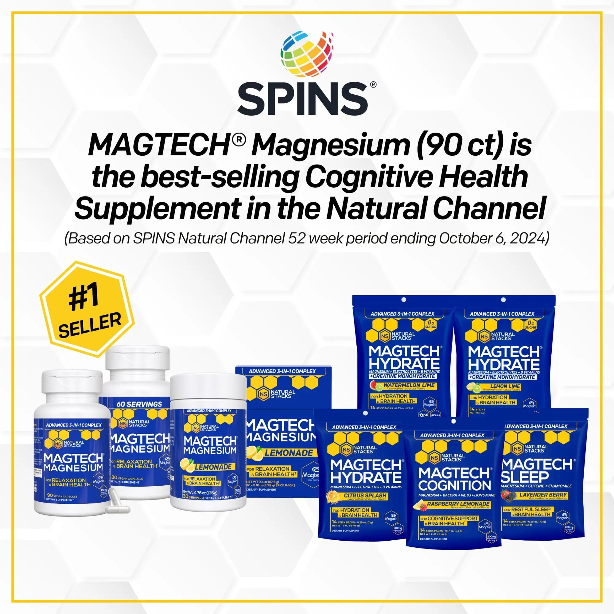 MagTech Magnesium Complex for Women & Men - 3 Forms of Magnesium: Glycinate, Magtein L-Threonate & Taurate - 200mg Chelated Complex - Support for Relaxation & Brain Health - 90 Glycinate Capsules NATURAL STACKS Au supplements