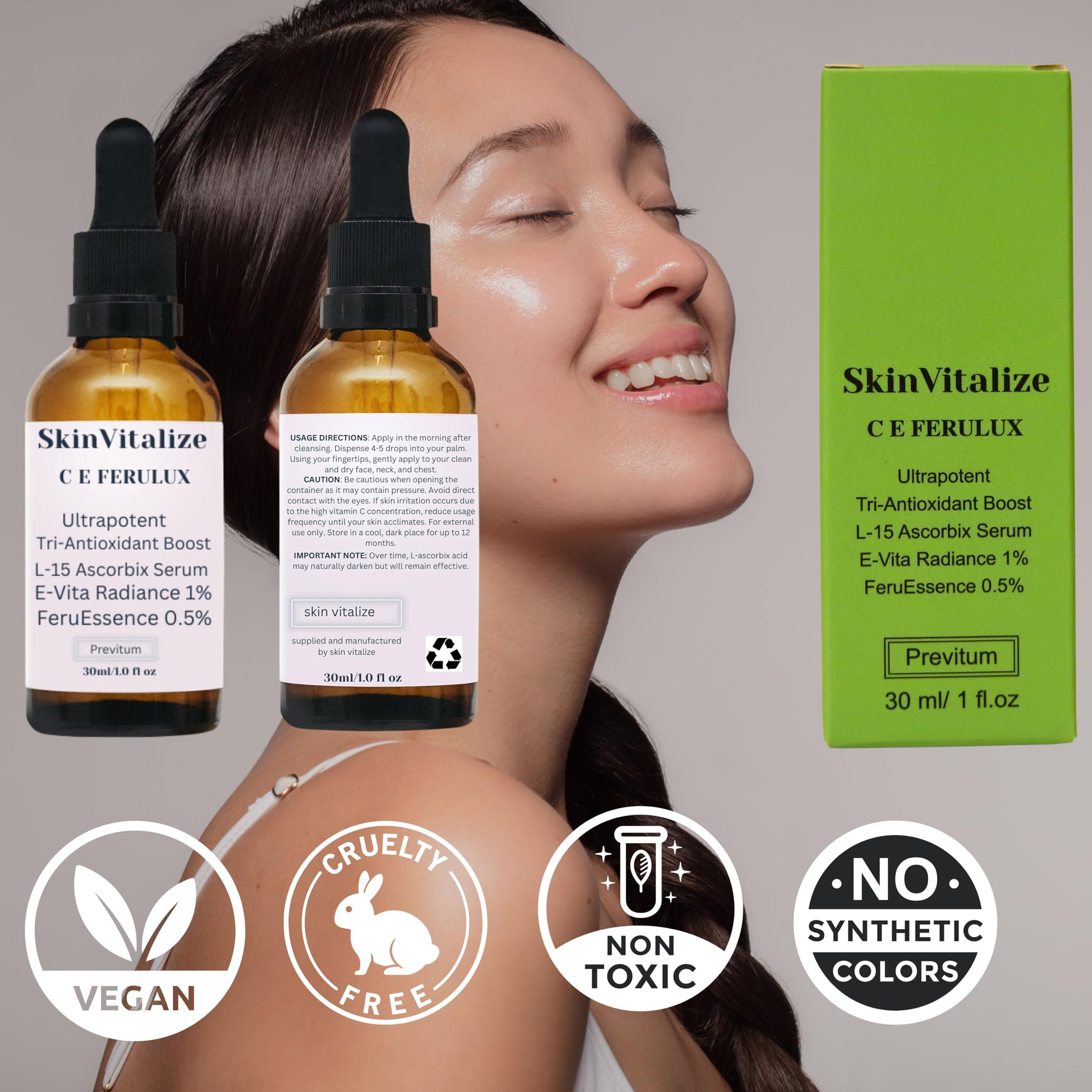 SkinVitalize C E ferulux Vitamin C Serum - 30ml: Advanced Formula for Fighting with Wrinkles Msupps.com Au supplements