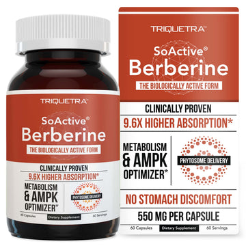 SoActive Berberine 550mg: 9.6X Higher Absorption, Clinically Proven Most Effective Triquetra Health Au supplements