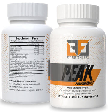 Fit Fusion Labs Peak Performance Natural Male Enhancement & Energy Booster – Tongkat Ali, Maca, Zinc & Ginseng – Supports Stamina, Strength & Recovery – 60 Tablets Fit Fusion Labs Au supplements