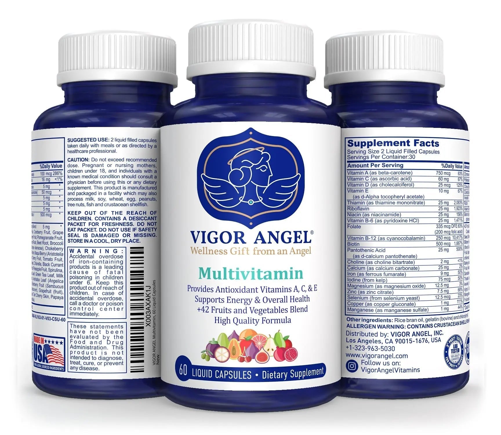 VIGOR ANGEL Multivitamin, 60 Liquid Capsules VIGOR ANGEL Au supplements