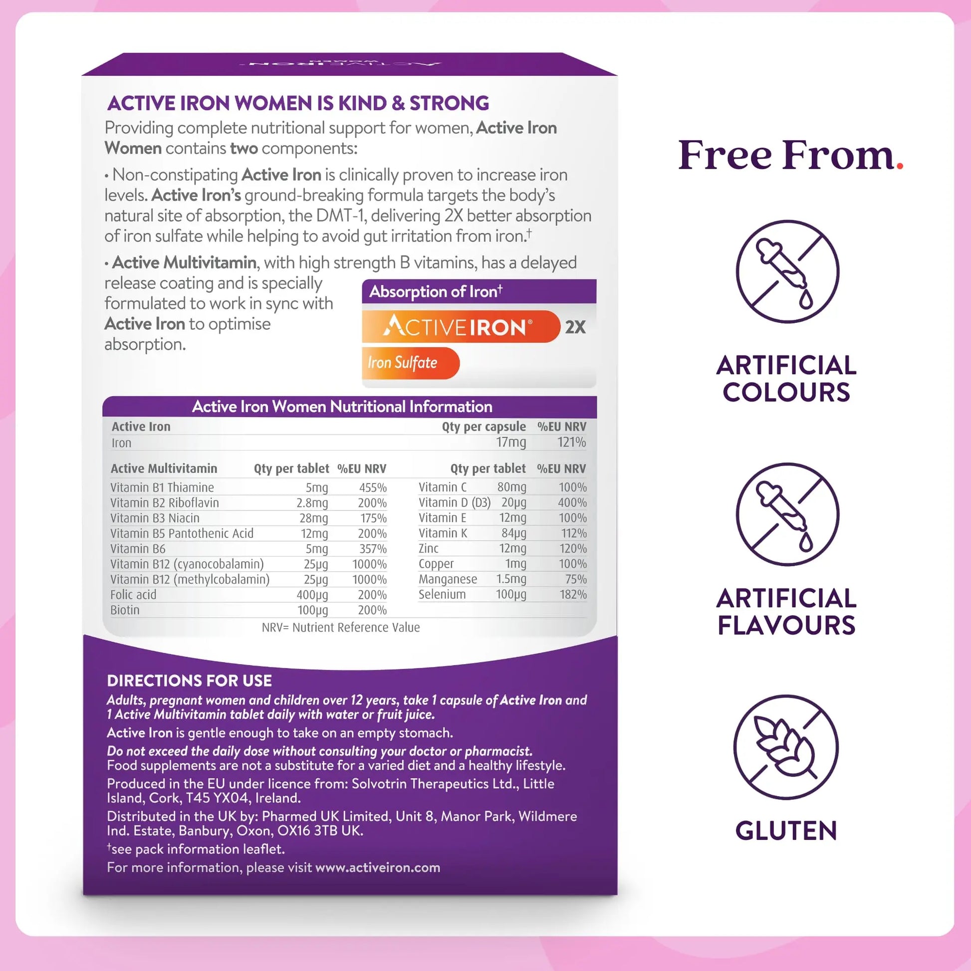 Active Iron Supplement 25mg + Multivitamin for Women – Clinically Proven to Increase Energy & Reduce Tiredness – Gentle ACTIVEIRON Au supplements