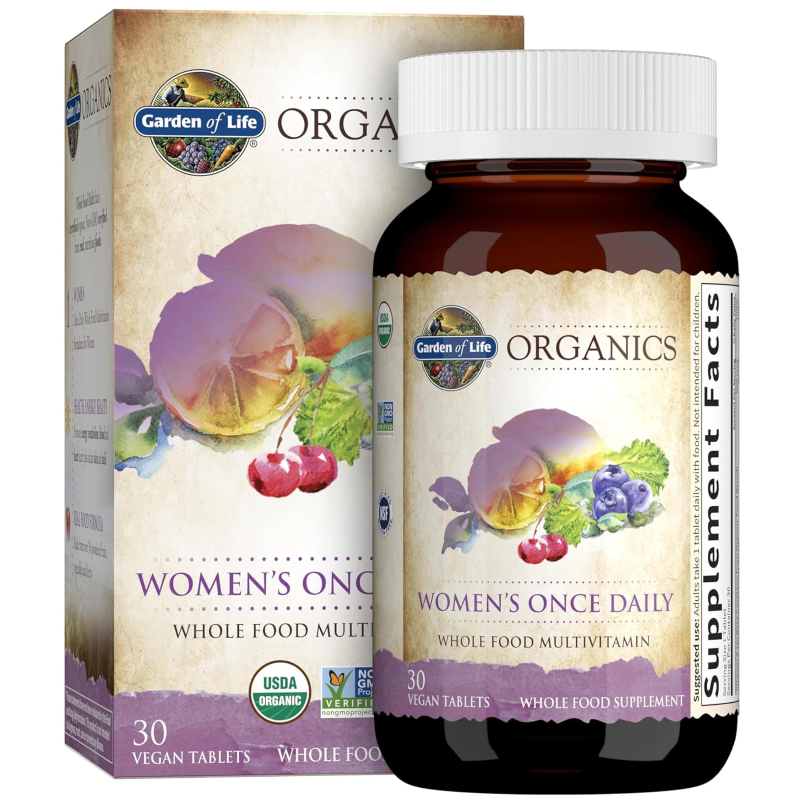 Garden of Life Organics Multivitamin for Women - Women's Once Daily Multi - Whole Food Multi with Iron, Biotin, Vegan Organic Womens Multivitamin for Health Garden of Life Au supplements