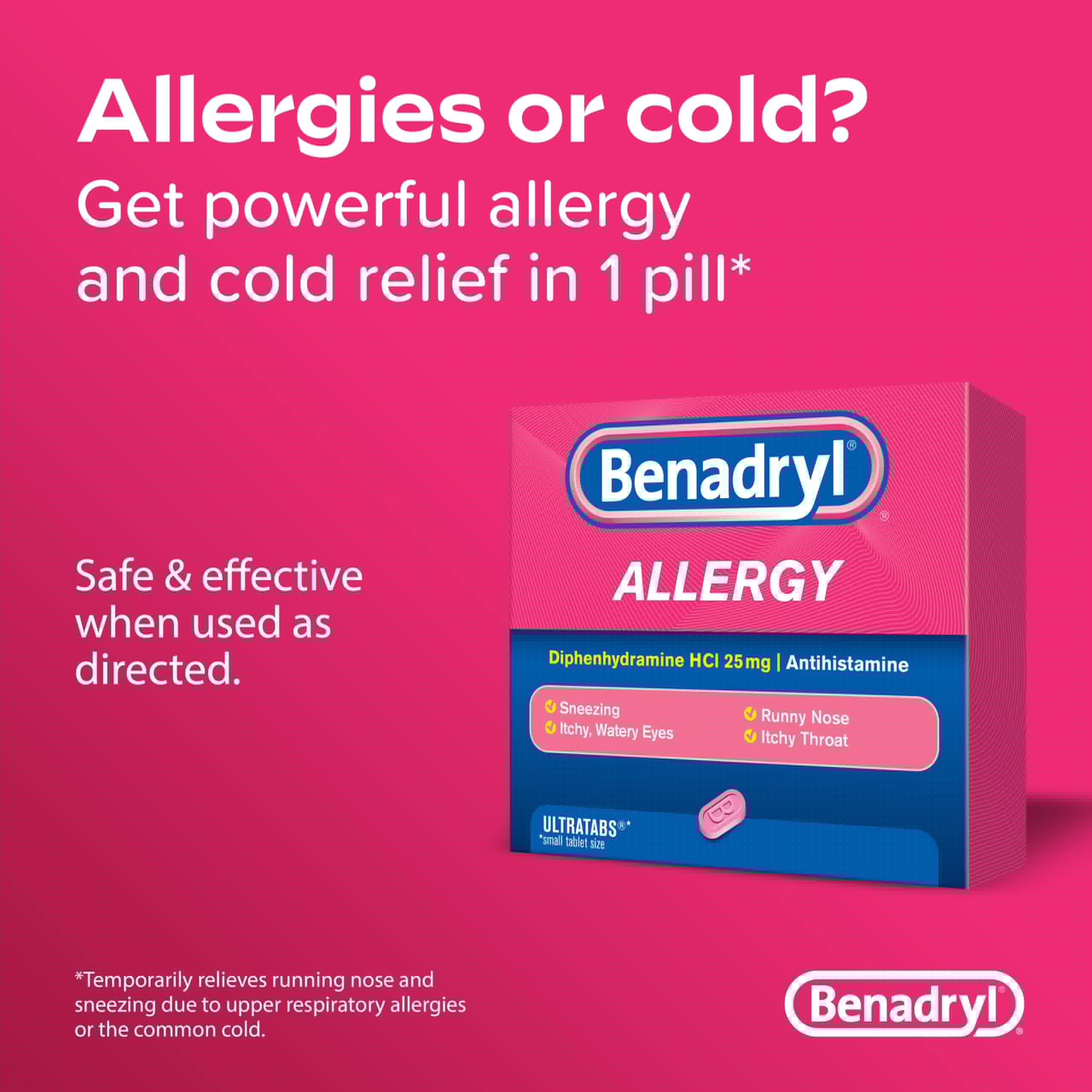 Benadryl Ultratabs Antihistamine Allergy Relief Tablets with 25 mg Diphenhydramine HCl, 100 ct and Tylenol Extra Strength Pain Reliever Rapid Release Gels with 500 mg Acetaminophen, 100 ct Tylenol Au supplements