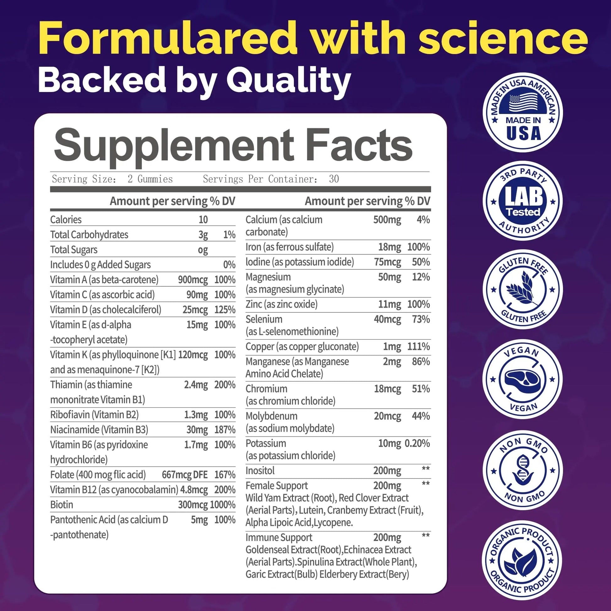 VCCVBB All-in-One Women's Multivitamin Gummies with Complete Vitamin & Mineral Complex, Herbal Blends for Energy, Overall Health VCCVBB Au supplements