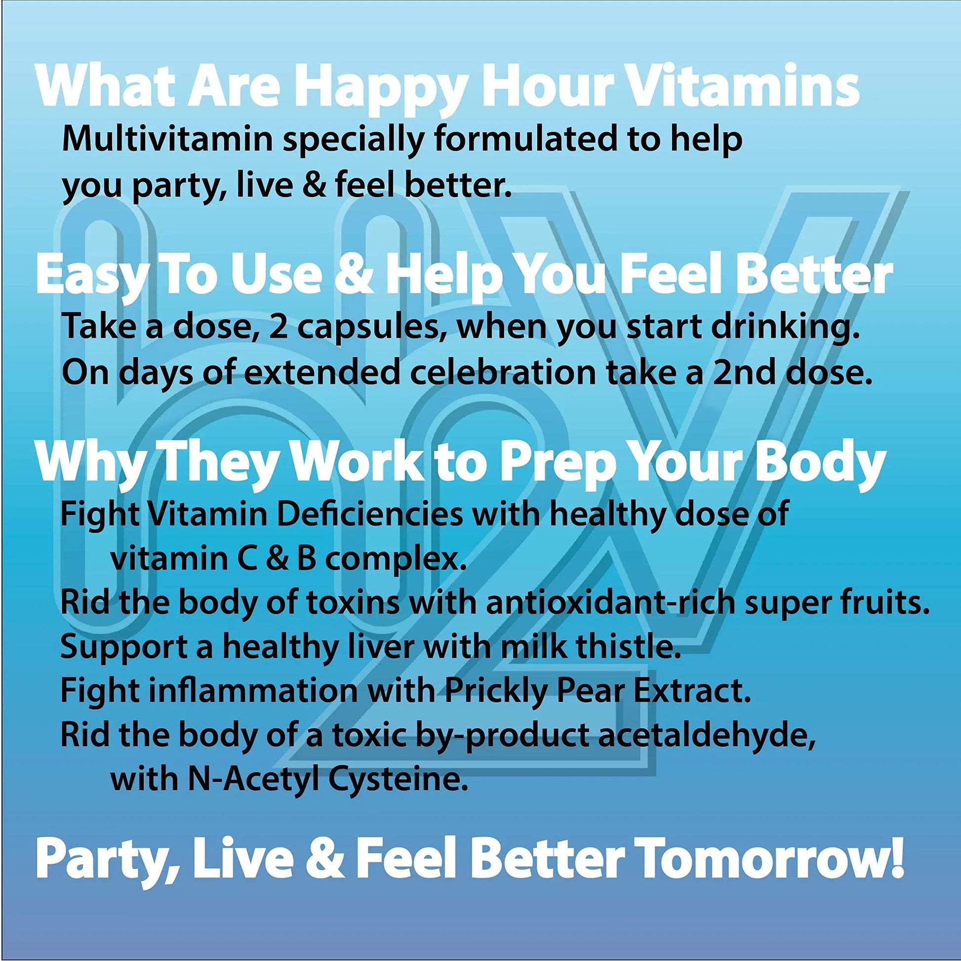 Happy Hour Vitamins Bottle - Multivitamin Formulated for Better Mornings – Live & Feel Better with Milk Thistle, Prickly Pear Cactus Happy Hour Vitamins Au supplements