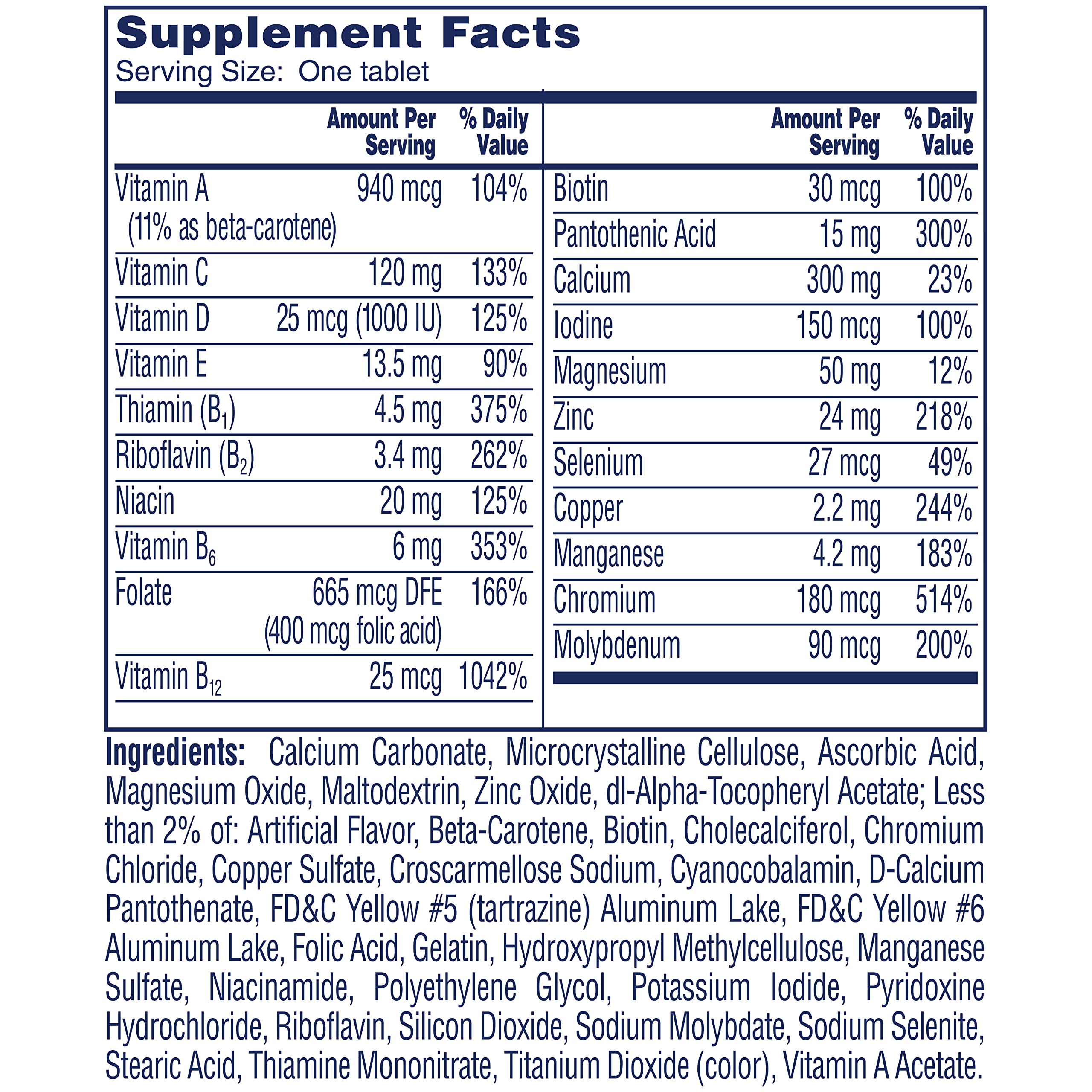 One A Day Women’s 50+ Multivitamins Tablet, Multivitamin for Women with Vitamin A, C, D ONE A DAY Au supplements