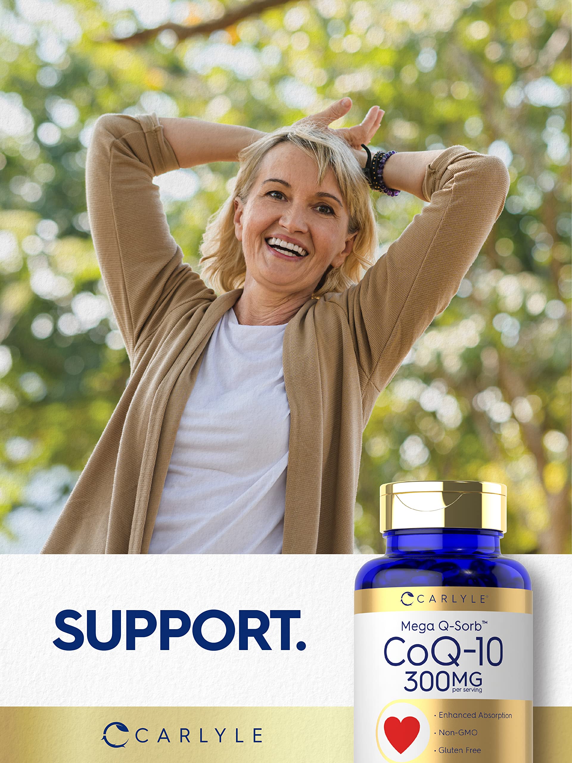 Carlyle CoQ10 300mg | 120 Softgels | Mega Q-Sorb Coenzyme Q-10 | with Black Pepper Carlyle Au supplements