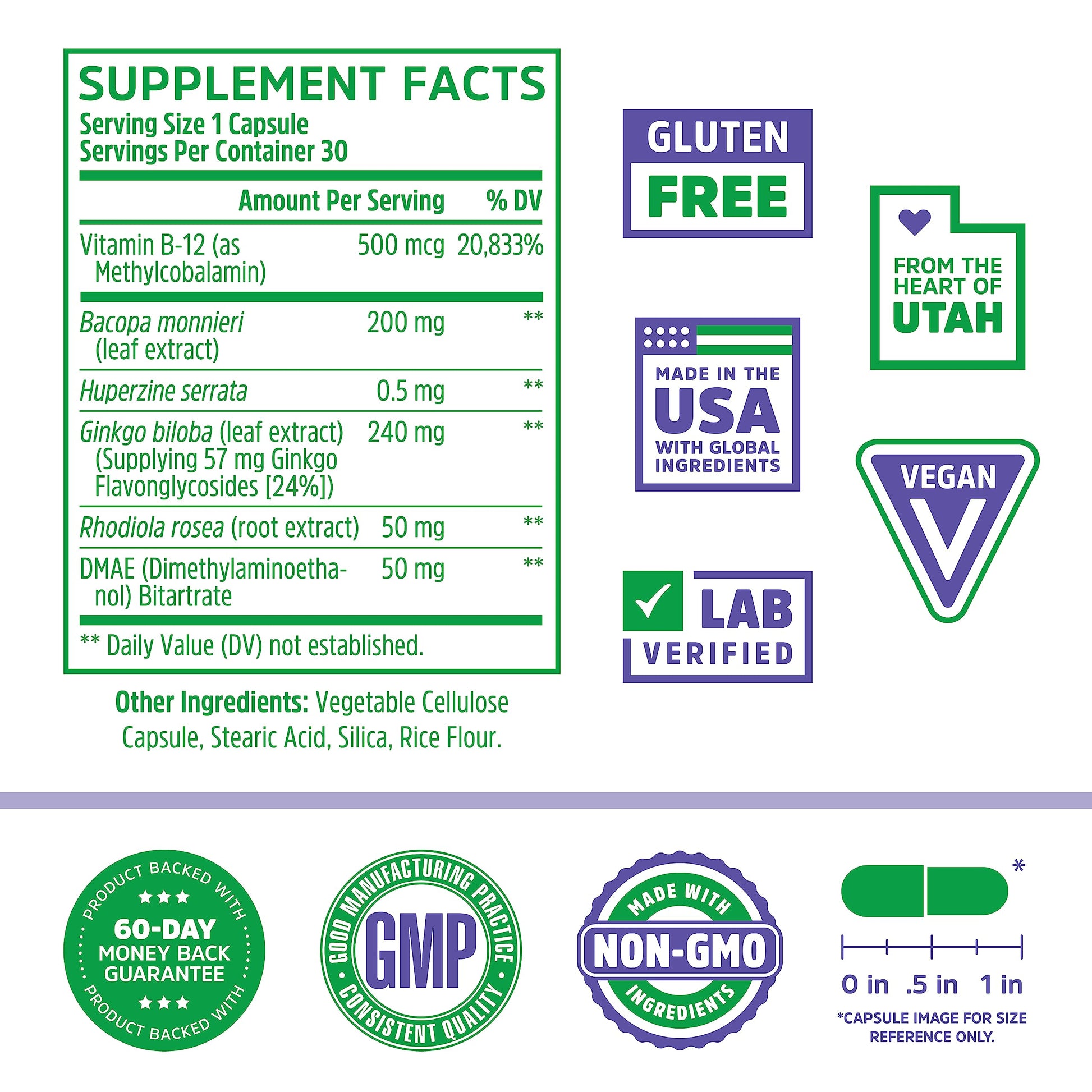Zhou Neuro Peak Brain Support Supplement | Memory, Focus & Clarity Formula | DMAE ZhouNutrition Au supplements