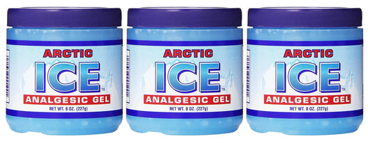 ARCTIC ICE Set of 3 Pain Relief Analgesic Gels! 8oz Each! Temporarily Relieves Muscle Aches, Backaches, Strains, Sprains, Arthritis, Bruises, Sports Injuries! Made in USA! (3) ARCTIC ICEAU supplements