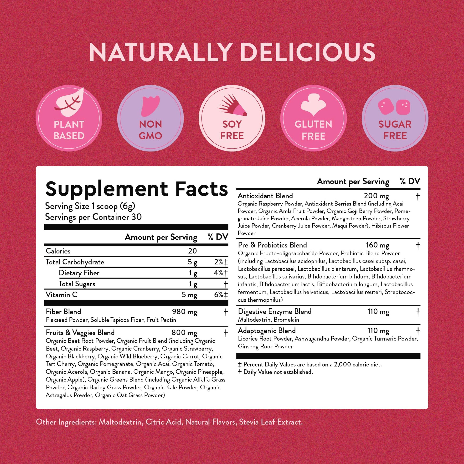 360 Nutrition Blends with Benefits Reds & Superfoods for Natural Antioxidants and Polyphenols, with Fruits & Veggies, Probiotics Digestion, Daily Energy - Berries & Cream - 30 Servings 360 Nutrition Au supplements
