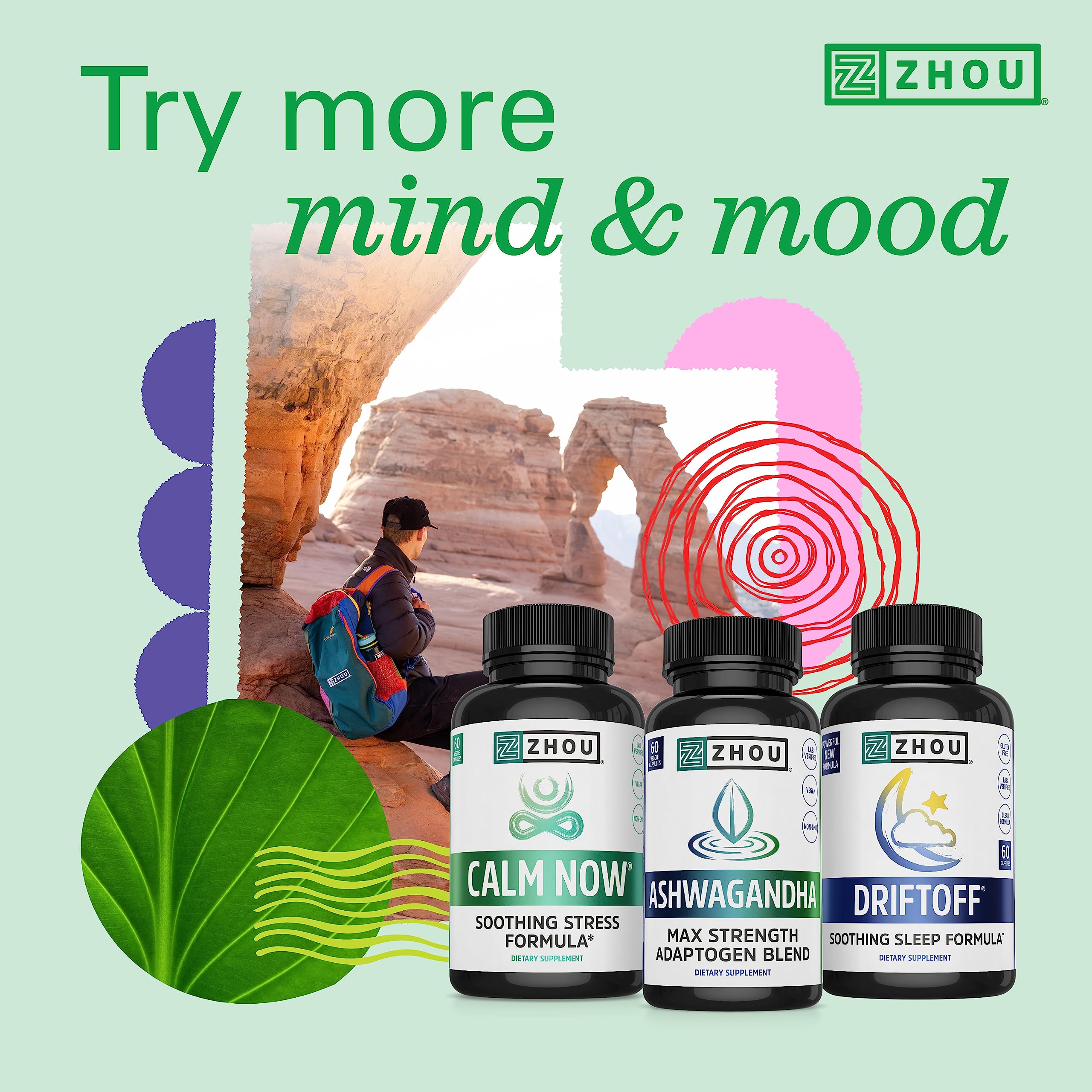 Zhou Neuro-Peak - Brain Supplements for Memory and Focus, Nootropic for Men & Women, Brain Support Pill for Adults, Brain Vitamins - 30 Veggie Capsules (Pack of 1) ZHOU Au supplements