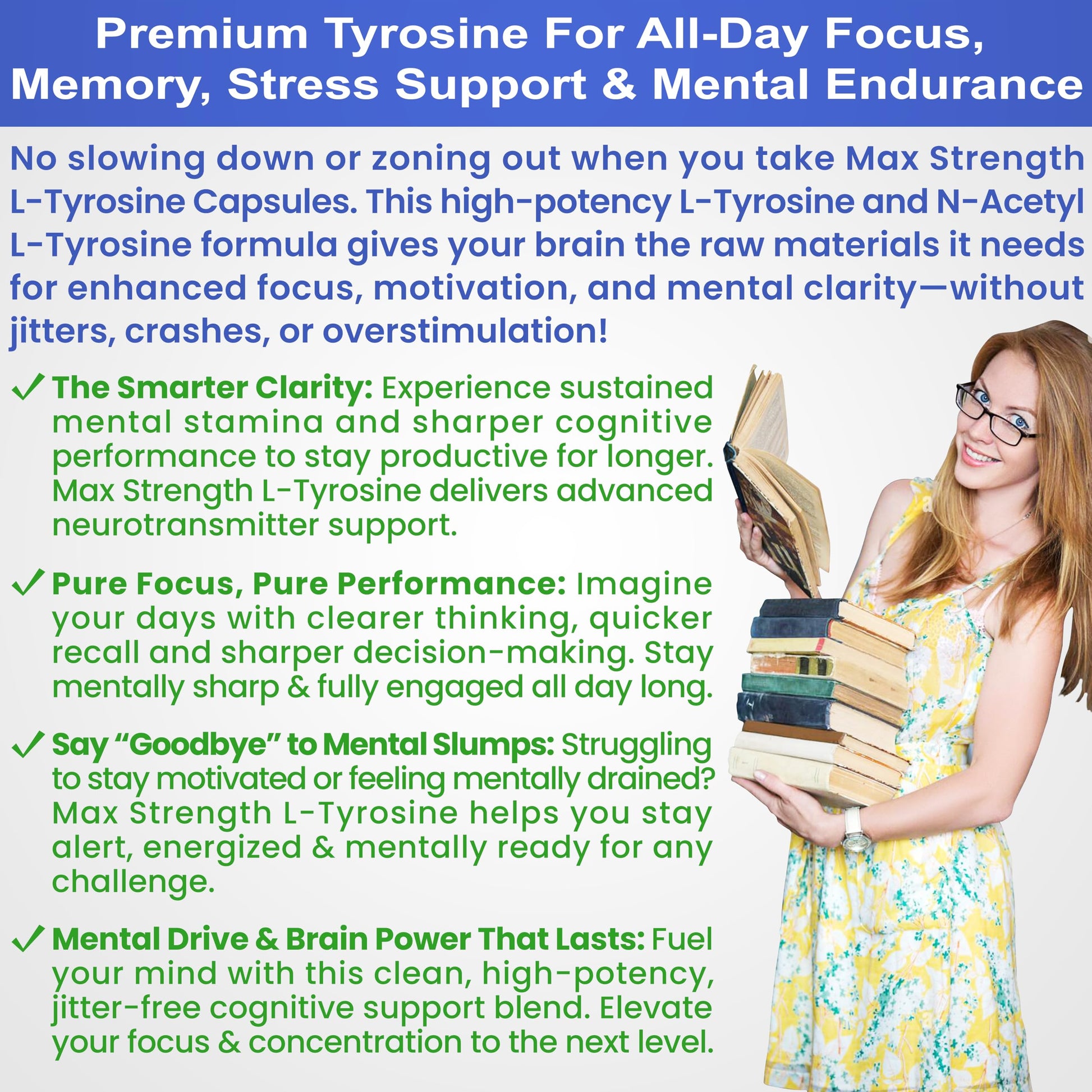 Max Strength L Tyrosine Supplement & N Acetyl L Tyrosine Peak Focus, Alertness, Concentration, Body & Mind Energy. L-Tyrosine 850mg Per 1 Capsule. A Well-Being Nutrient Boost For Performance BioWisdom Nutraceuticals Au supplements