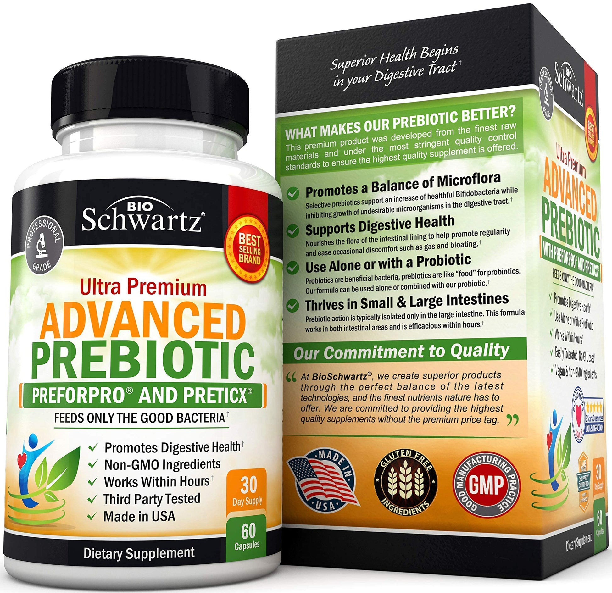 Prebiotics for Advanced Gut Health - Immune System Support & Dietary Fiber BioSchwartz Au supplements