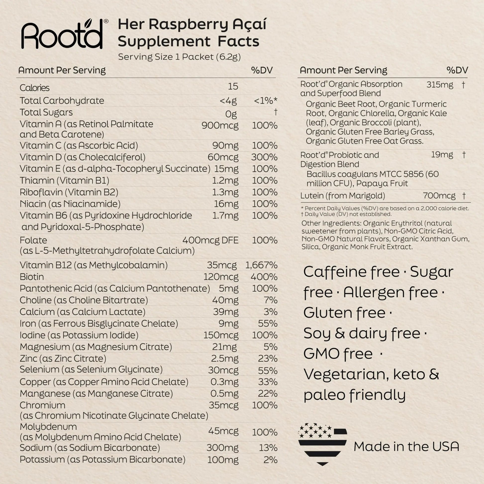 Root'd Multivitamin Powder for Women - 25 Vitamins & Minerals with 3X Electrolytes, 9 Organic Superfoods, Probiotics & Enzymes Root'd Au supplements