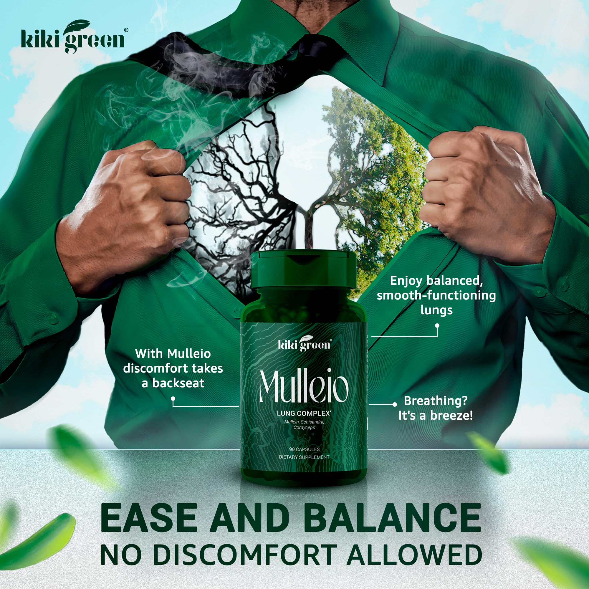 KIKI Green MULLEIO Lung Health Capsules: Herbal Supplement for Lung Cleanse, Better KIKI Green Au supplements