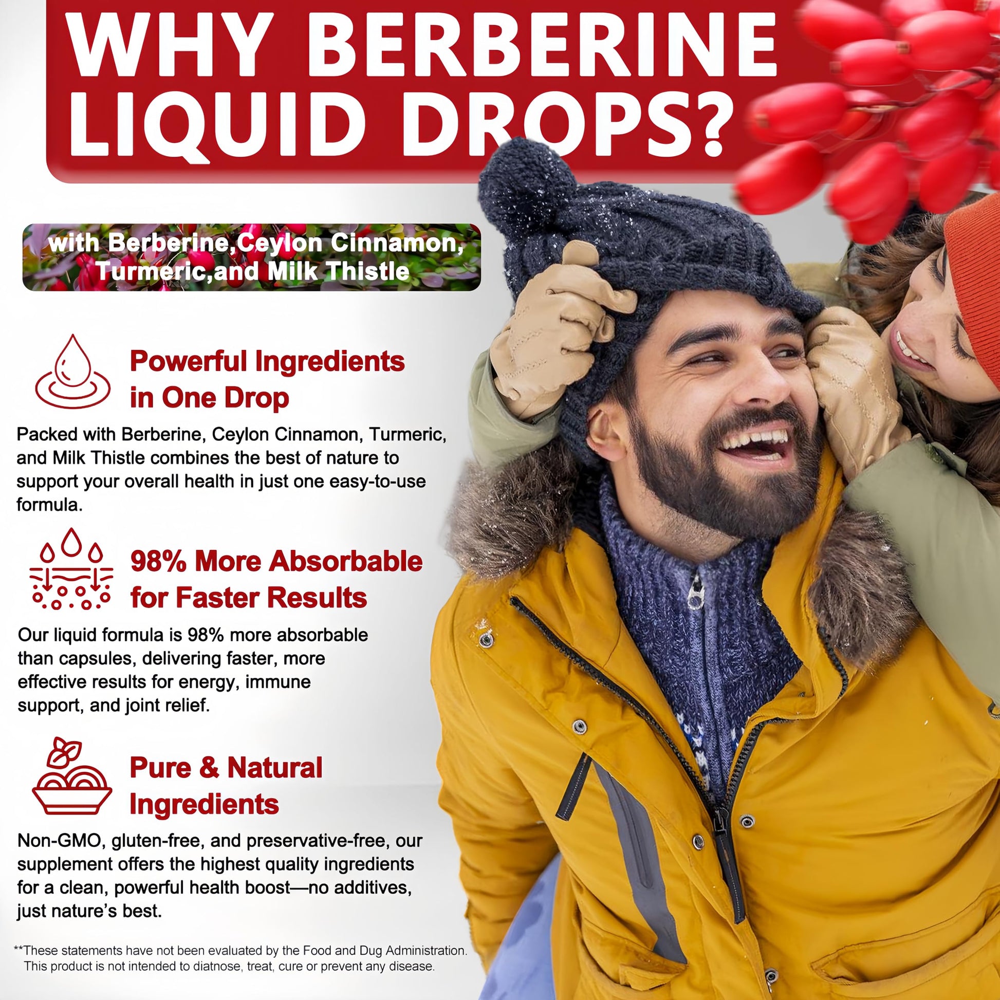 Berberine Drops, High Absorption 6-in-1 Liquid Berberine Supplement with Ceylon Cinnamon Milk Thistle Turmeric, Premium Berberine HCl for Immune Function Metabolic & Digestive Support, 30 Servings Vita letuo Au supplements