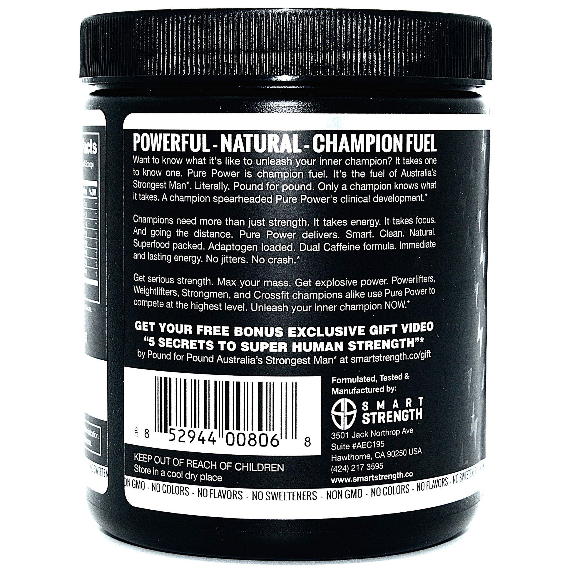Pre Workout, Best All Natural PreWorkout Supplement. Pure Power, Healthy Pump, Clean SMART STRENGTH Au supplements