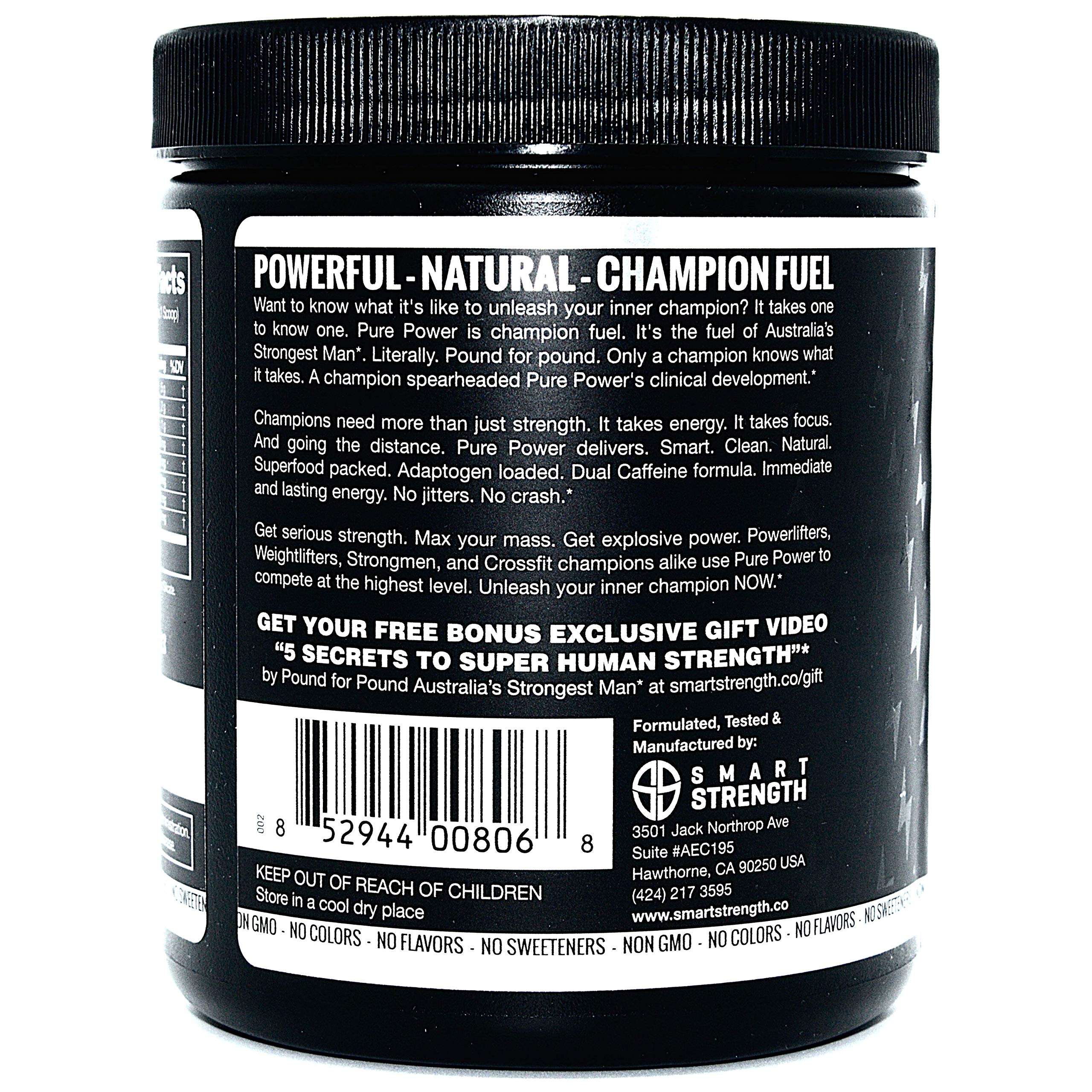 Pre Workout, Best All Natural PreWorkout Supplement. Pure Power, Healthy Pump, Clean SMART STRENGTH Au supplements