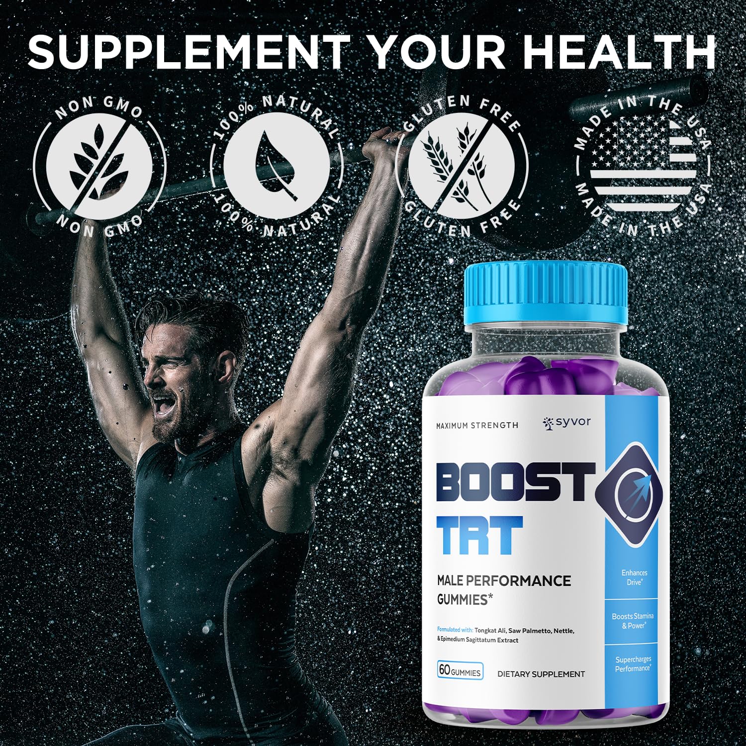 (3 Pack) Boost TRT Gummies for Men, Official Boost TRT Male Performance Gummys with Natural Ingredients, Advanced BoostTRT Men's Gummy Supplement with Maximum Strength Premium Vitamins (180 Gummies) Syvor Au supplements