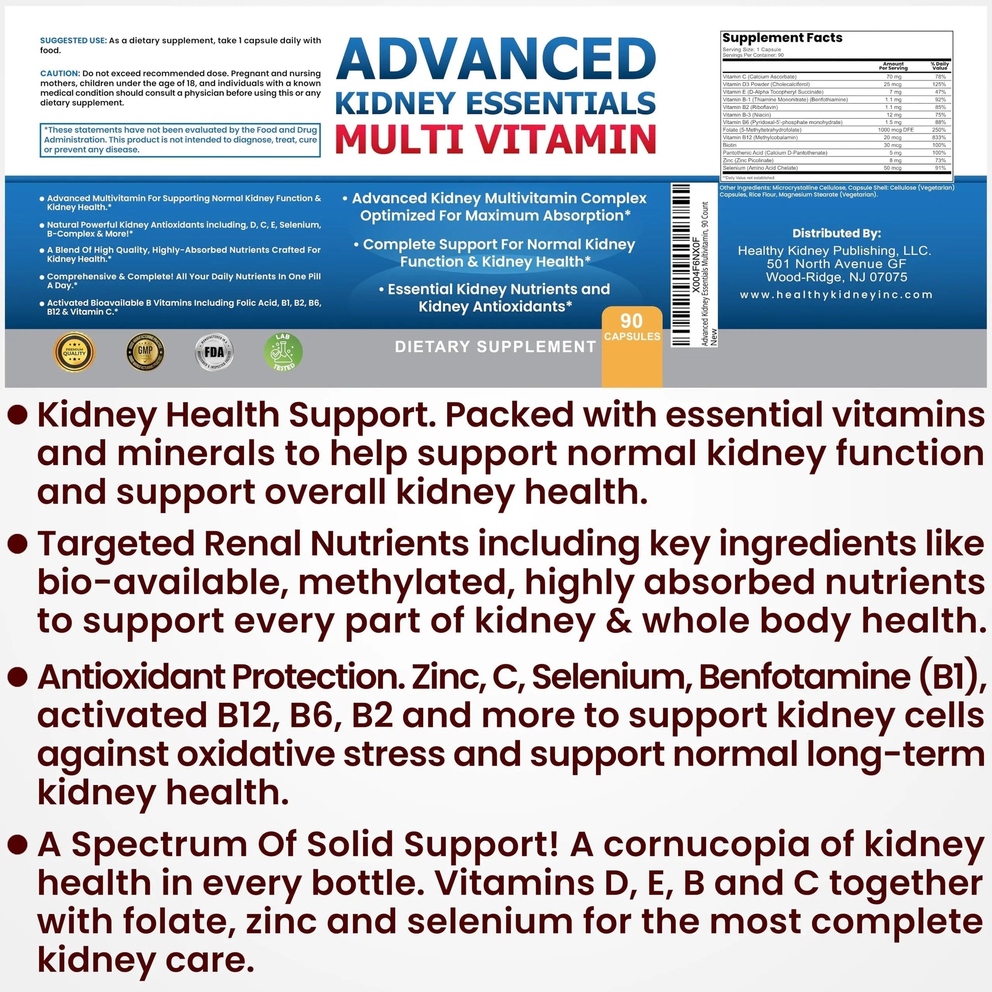 Advanced Kidney Essentials Multivitamin. Kidney Support Supplement for Complete Kidney Health. Kidney Health Supplement Kidney Restore Au supplements